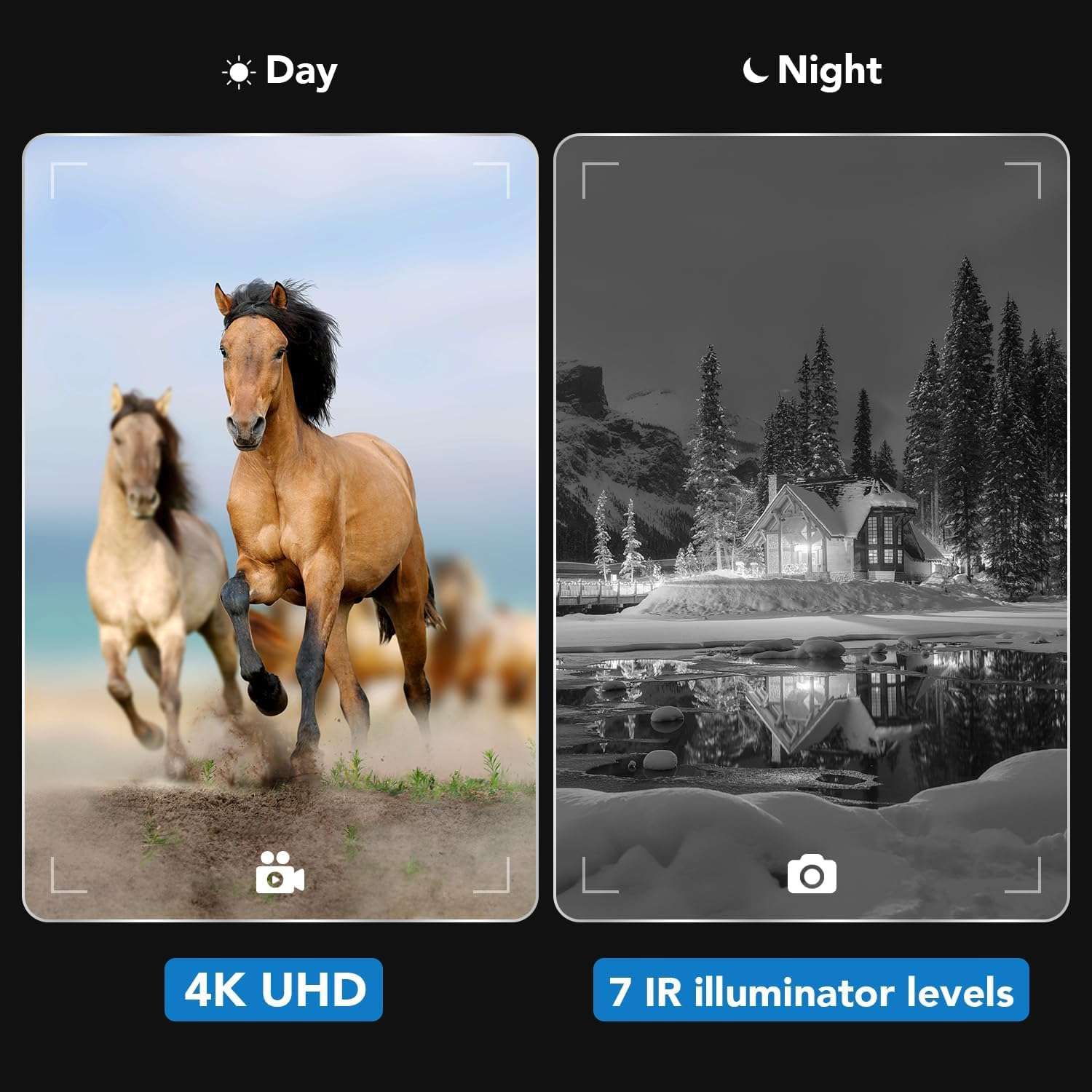 GTHUNDER Night Vision Goggles, Night Vision Binoculars – 4K UHD Video, 52MP Photos, App Remote Control, 10X Zoom, 4" HD Screen, 984ft, 7-Level IR, 4000mAh Battery, 32GB– Ideal for Hunting & Security 3