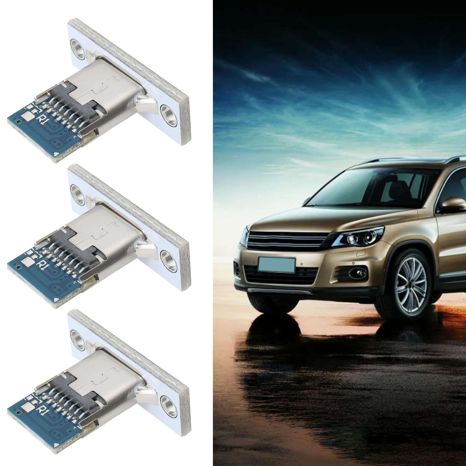 OTOTEC 10pcs 6-Pin 5A Type-C Panel Mount Break Out Boards USB-C Panel Adapter for Computer Cases Vehicle-Mounted Equipment Industrial Control Equipment 4