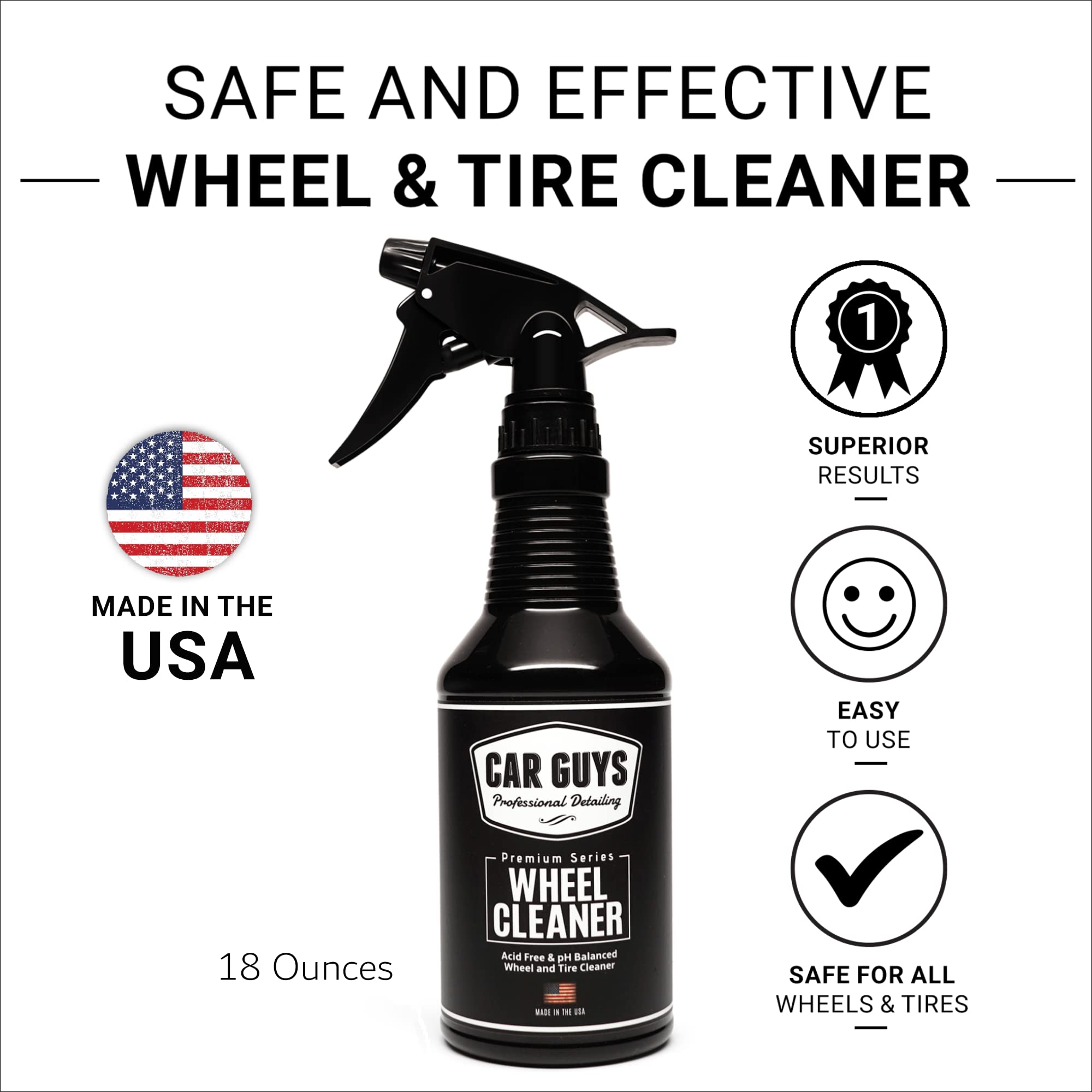 CAR GUYS Car Detailing Kit | Wheel Cleaner 18 Oz & Liquid Wax 8 Oz 5