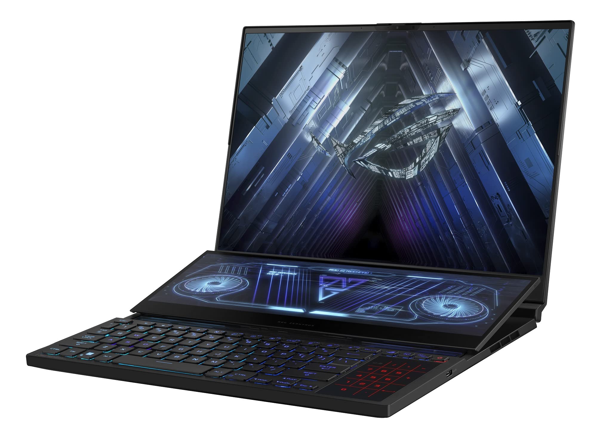 ASUS ROG Zephyrus Duo 16 Dual Screen Laptop, 16" (40.64 cm) UHD+/FHD+ 120Hz/240Hz/3ms, AMD Ryzen 9 6900HX, 16GB RTX 3080 Ti, Gaming Laptop (32GB/2TB SSD/Win 11/Office/Black/2.55 Kg), GX650RXZ-LB226WS 1