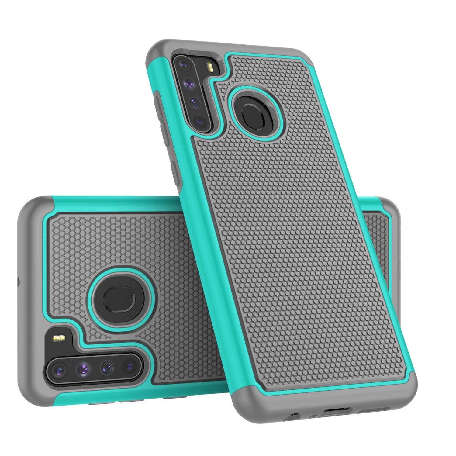Takfox Galaxy A21 Case, Phone Case for Samsung A21, Heavy Duty Shockproof Rugged Cover Hard Plastic & Soft Silicone Dual Layer Protective Bumper Case for Samsung Galaxy A21-Turquoise 1