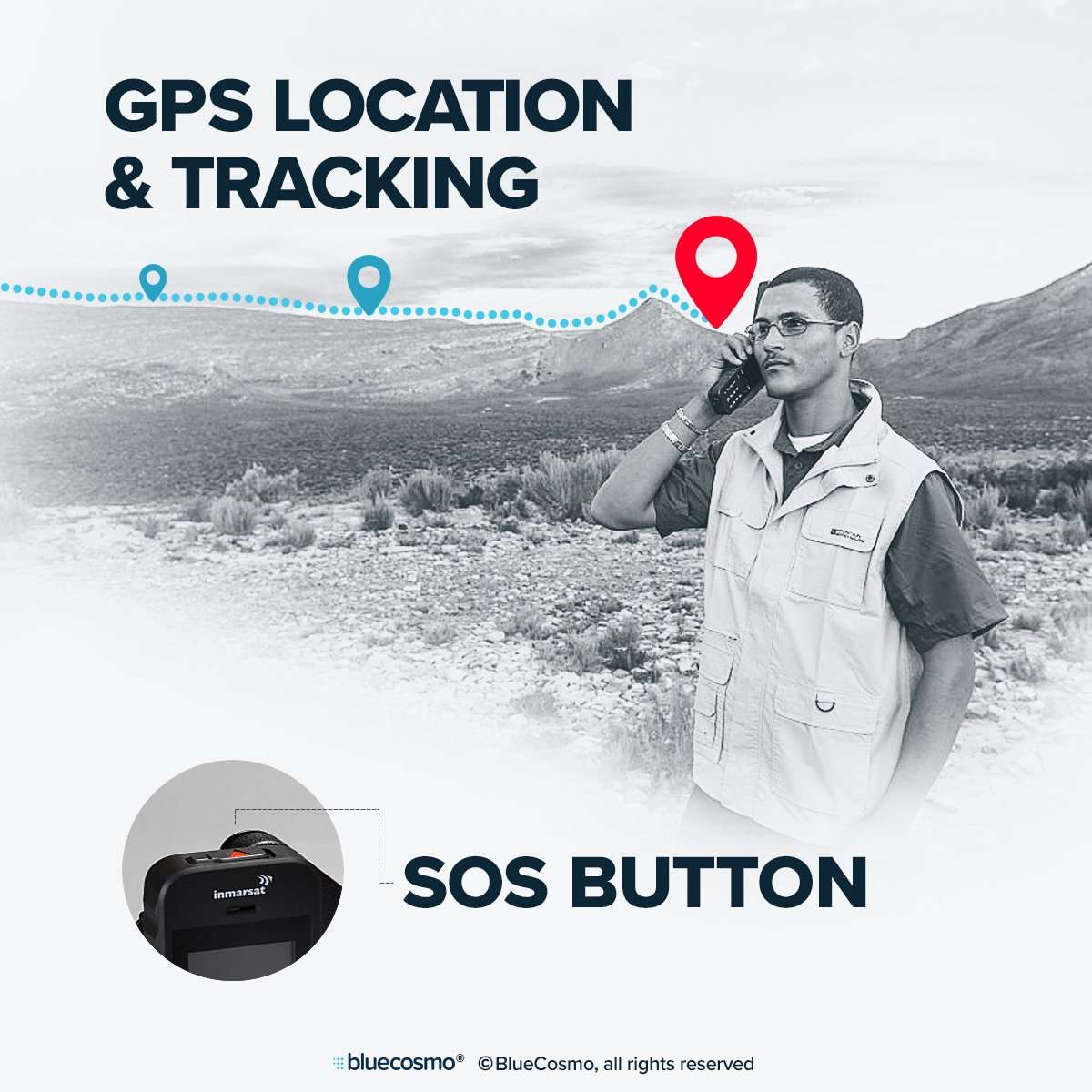 BlueCosmo Inmarsat IsatPhone 2.1 Satellite Phone Kit (SIM Included), unlocked - Global Coverage - Voice, SMS, GPS Tracking, Emergency SOS - Prepaid and Monthly Service Plan Options 4