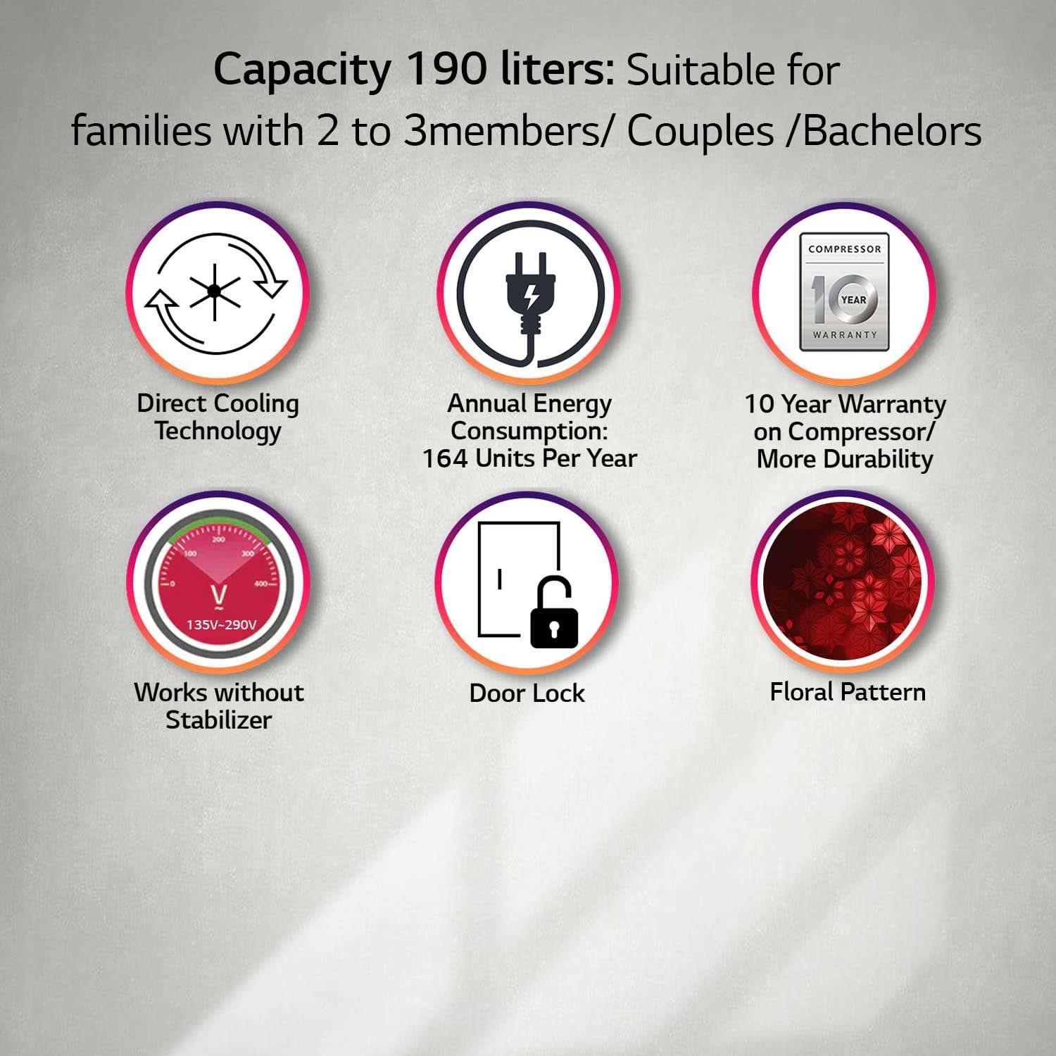 LG 190 L 3 Star Direct-Cool Single Door Refrigerator (GL-B201ASQD, Scarlet Quartz, Moist 'N' Fresh, 2022 Model) 2