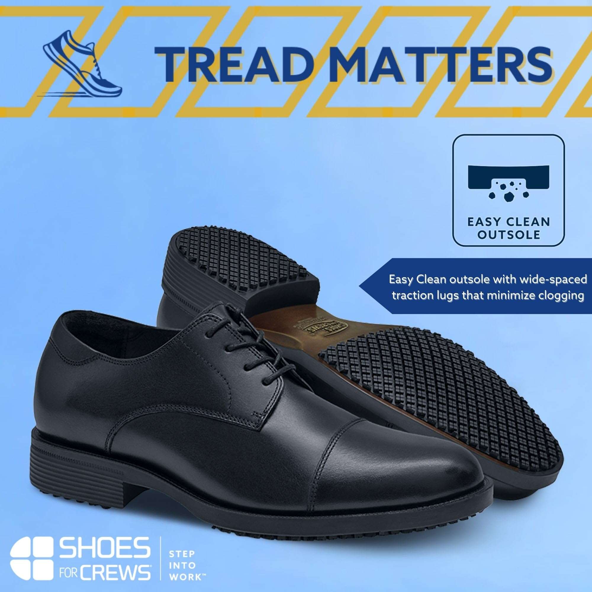 Shoes for Crews Senator, Men's Soft Toe Uniform Dress and Work Shoes, Slip Resistant, Water Resistant, Black, Size 10 3