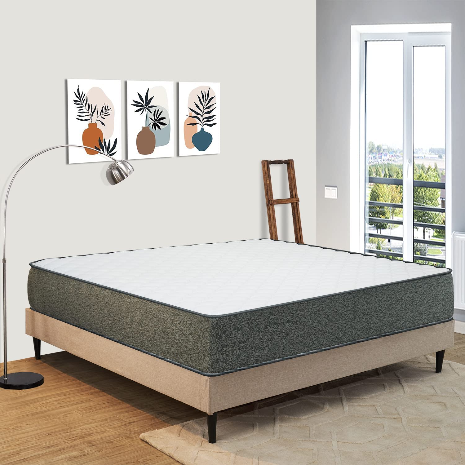 FRESH UP 6-inch Medium Firm Diwan Size 3-Zone Orthopedic Pocket Spring Mattress with Certified AntiViral Protection (White::Green, 72x47x6inch_Pocket Spring) 1