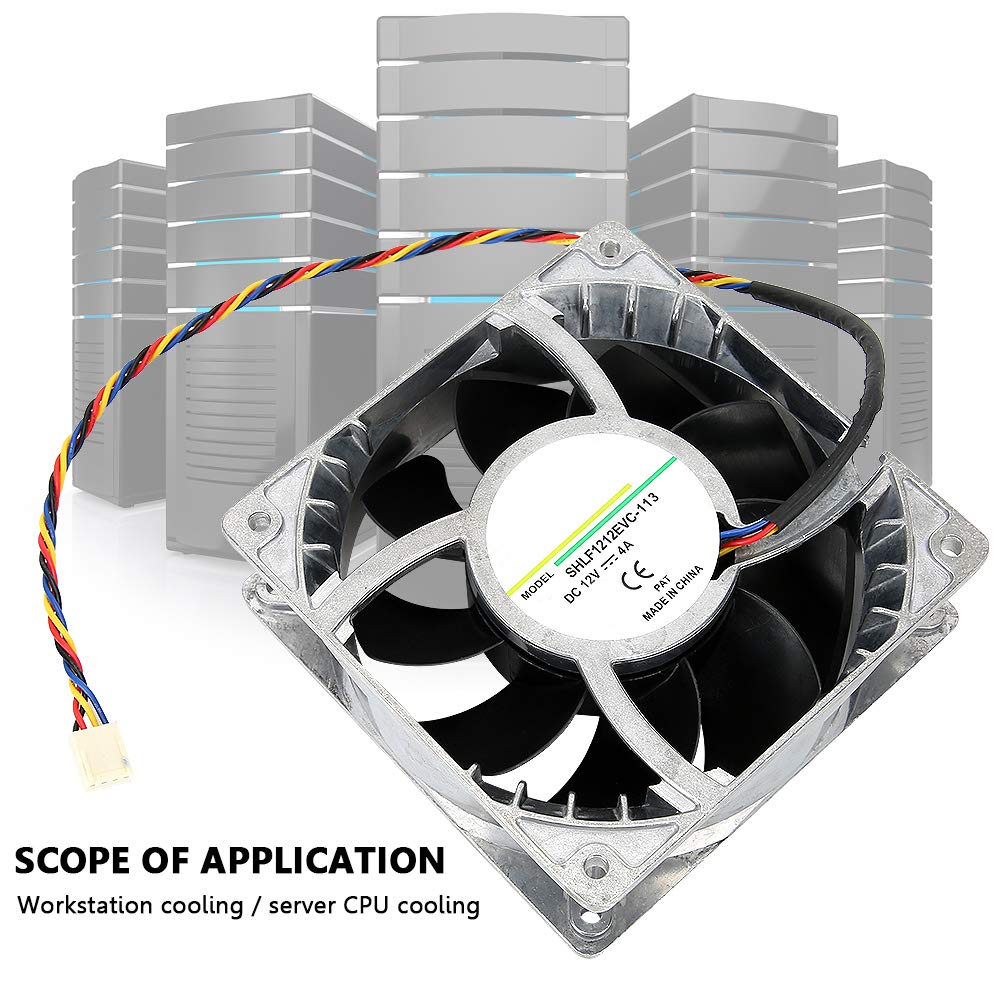 120mm PC Case Cooling Fan, 12V 4A PWM 4-Pin Silent Computer CPU Cooler, 5800RPM Speed, 280.38CFM High Air Volume, Aluminum Alloy Fan Frame, Durable 5