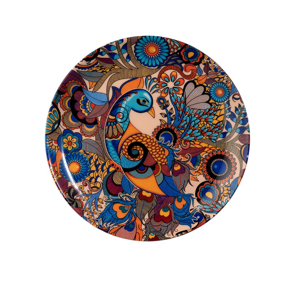KOLOROBIA Decorative Wall Plate|Stand & Metal Hook| Peacock Admiration |Hanging Wall Plate| 7inch |Gift Box Packaging |Ceramic Wall Plate for Wall Décor I Home Décor I Living Room I Office 1