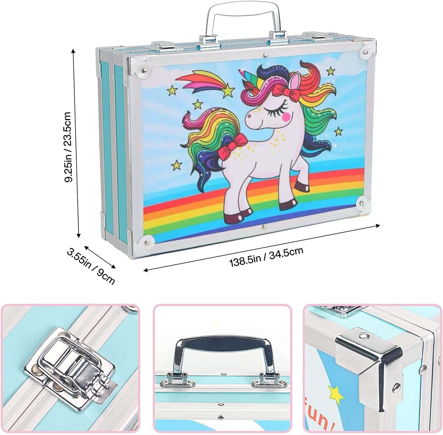 Radhey Preet 145pcs Drawing Color Kit in Unicorn Print | Available in Multi Color | Briefcase Style Case | RP020 4