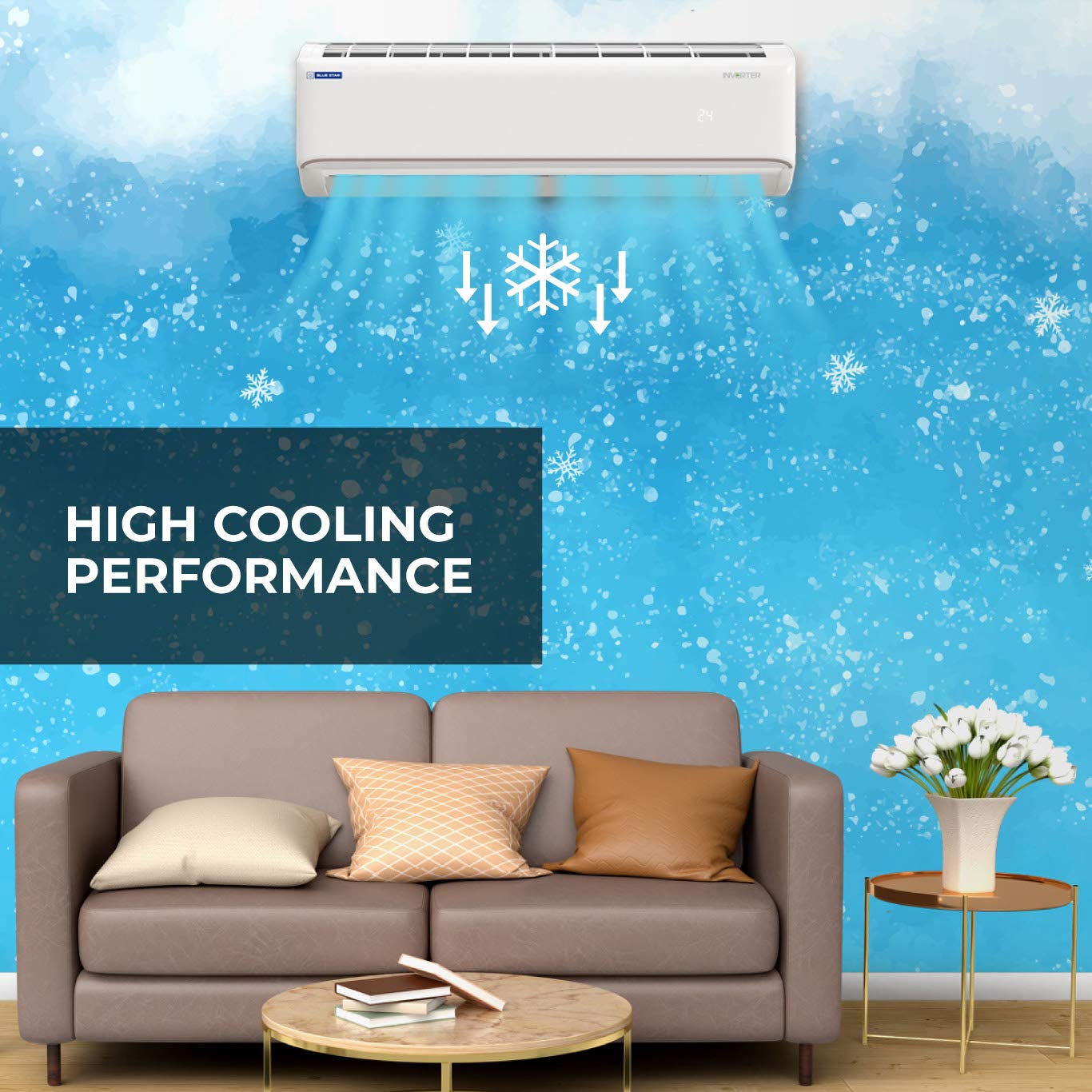 Blue Star 1.5 Ton 4 Star Inverter Split AC (Copper, IC418FBTU, 2021, White) 2