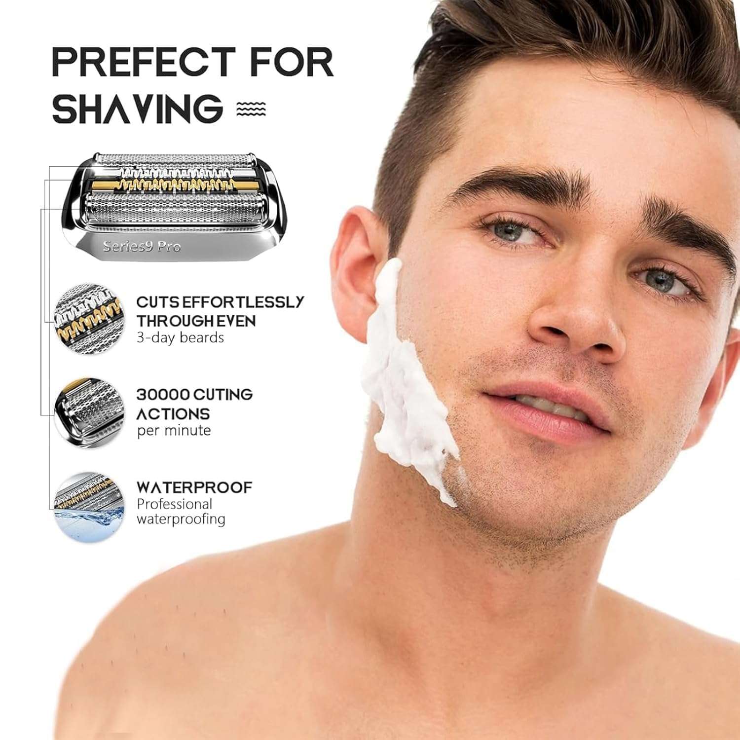 Series 9 94M Electric Shaver Replacement Head Compatible with Braun Series 9 Pro Replacement Heads,94M Foil Blades for All S9 and 9 Pro Shavers 9290cc, 9291cc, 9370cc, 9293s, 9385cc, 9390cc, 9330s 4