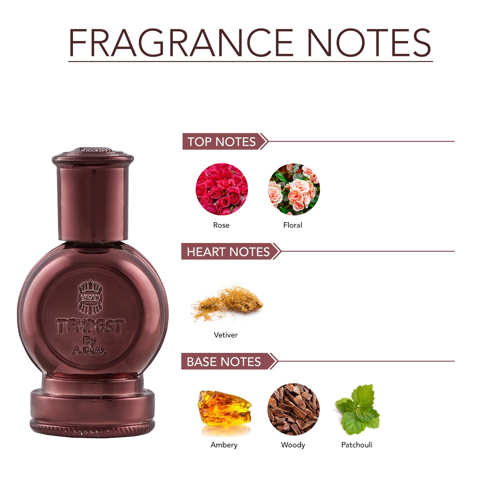 Ajmal Tempest Concentrated Perfume Oil Floral Alcohol-free Attar 12ml for Unisex and Classic Oud Concentrated Perfume Oil Woody Oudh Alcohol-free Attar 10ml for Unisex +1 Perfume Tester FREE 6