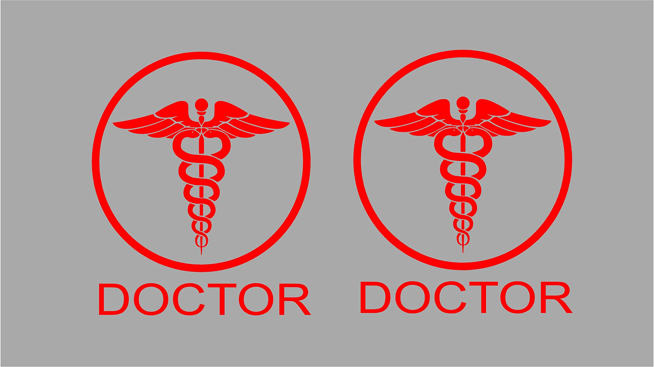 ARWY Doctor Logo car Sticker car Stickers Exterior Doctor Sign Doctor Symbol Logo red Size(14.5X15.5 cm)(Pack of 2) 1