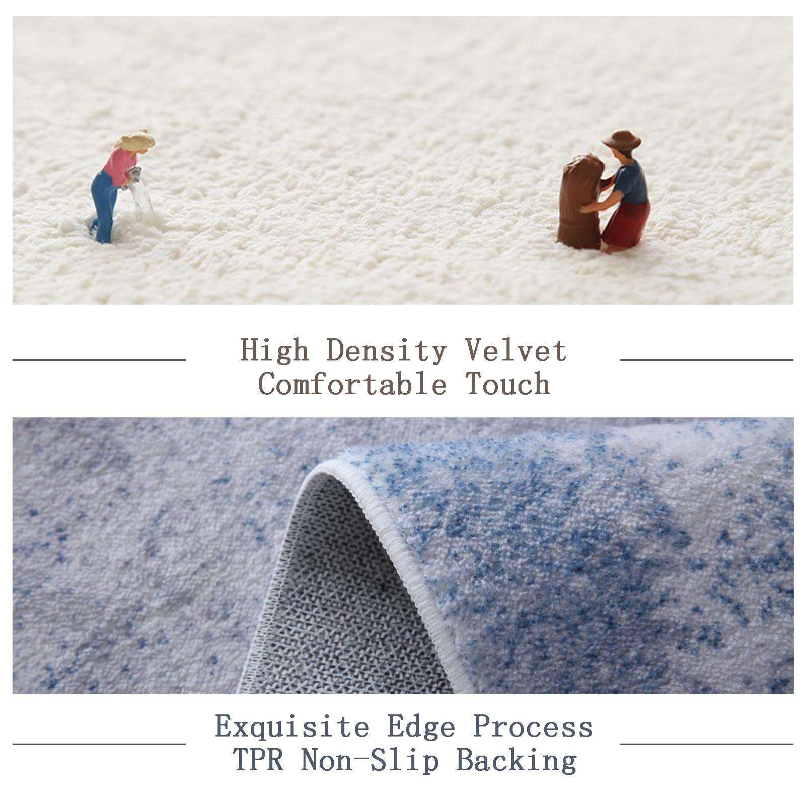 FINOREN Artistic Abstract Area Rug.Lattice-Lake Blue,4x6 Feet,Suitable for Bedroom,Living Room,Apartment,Machine Washable Non-Slip Soft Modern Interior Rug,Smudge-Proof,Non-Shedding. 5