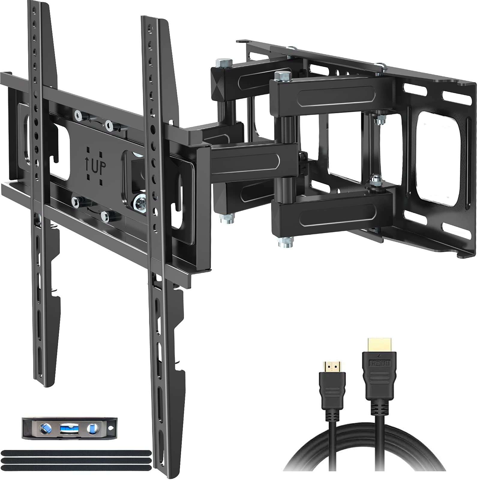 Full Motion TV Wall Mount,JUSTSTONE TV Wall Mount Swivel and Tilt TV Mount with Height Setting,TV Bracket Articulating Arms for Most 13-45Inch Flat Curved TVs up to 55lbs,Max VESA 8"x8"(200x200mm) 1