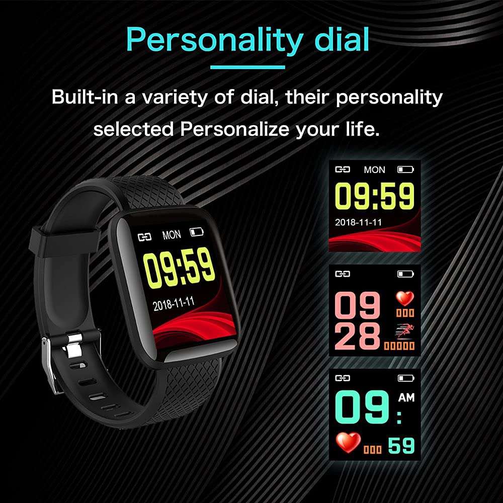 Generic-ID116Bluetooth Smart Fitness Band Watch with Heart Rate Activity Tracker, Step and Calorie Counter, Blood Pressure, OLED Touchscreen for Men/Women 3
