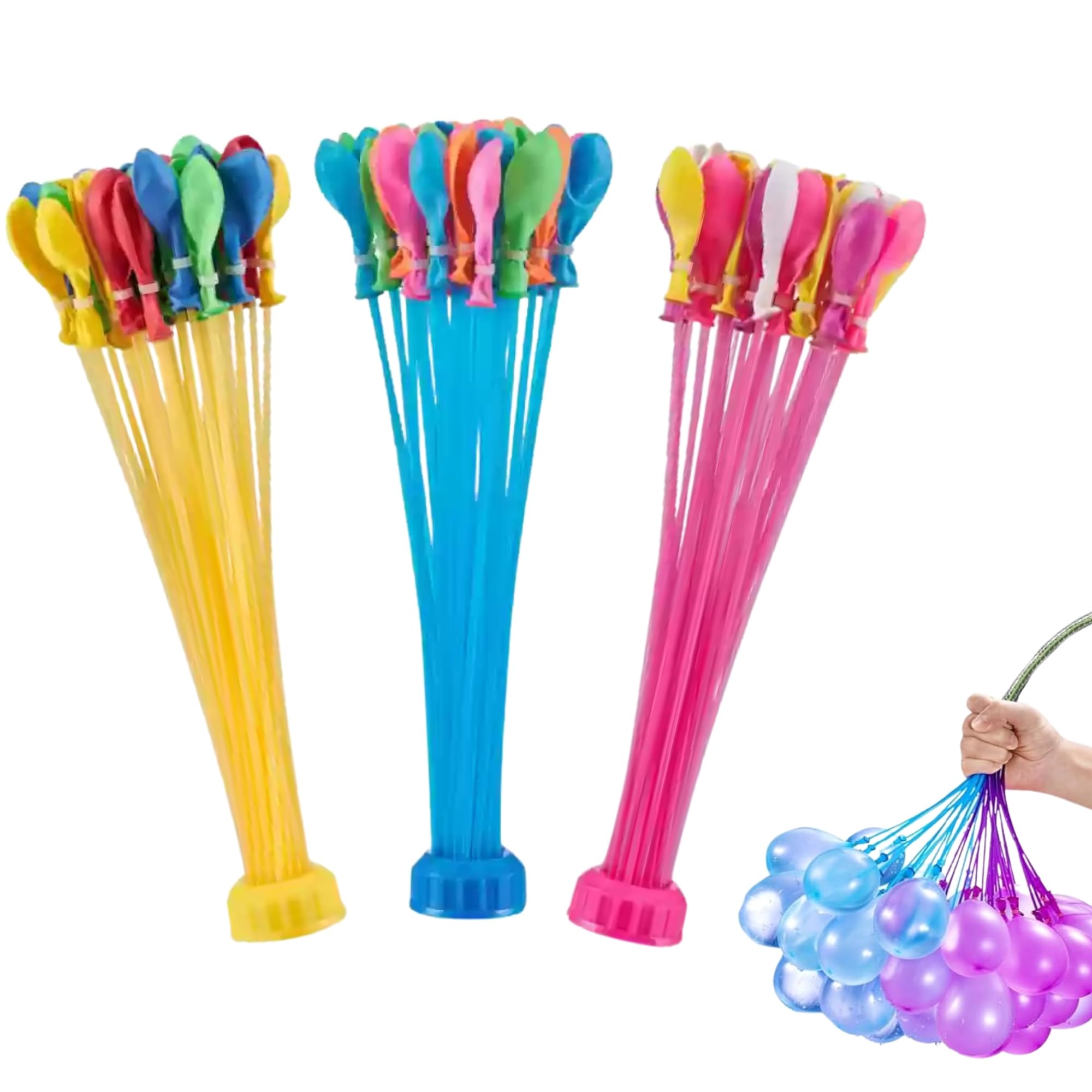 eCraftIndia Pack of 3 (111 balloons) Holi Water Balloon/Quick Water Filling Balloons for Kids Boys, Girls - Festival Summer Fun - Gift Item for Family, Friends, Children