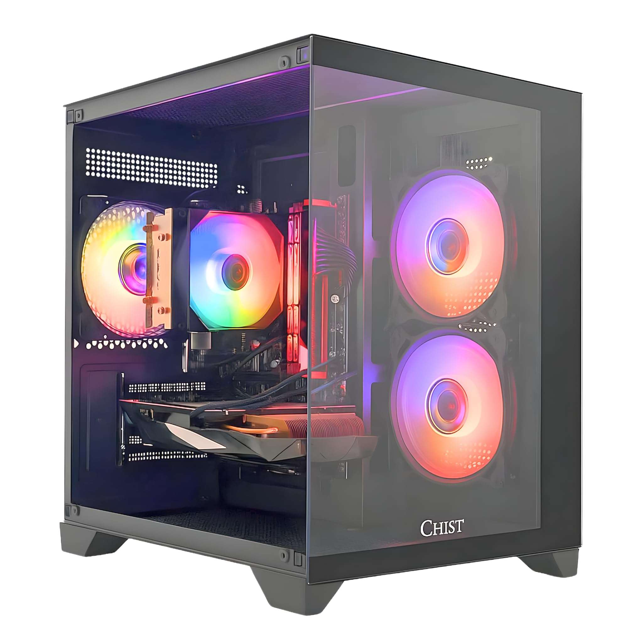 CHIST EliteStation G11 Pc, 11th Gen Core i5-11400F 6 Core 12Threats, 8GB RAM, 512GB NVMe SSD, Wi-Fi Bluetooth Card, Windows 11 Pro, 650 PSU (RTX 3060 12GB) 1