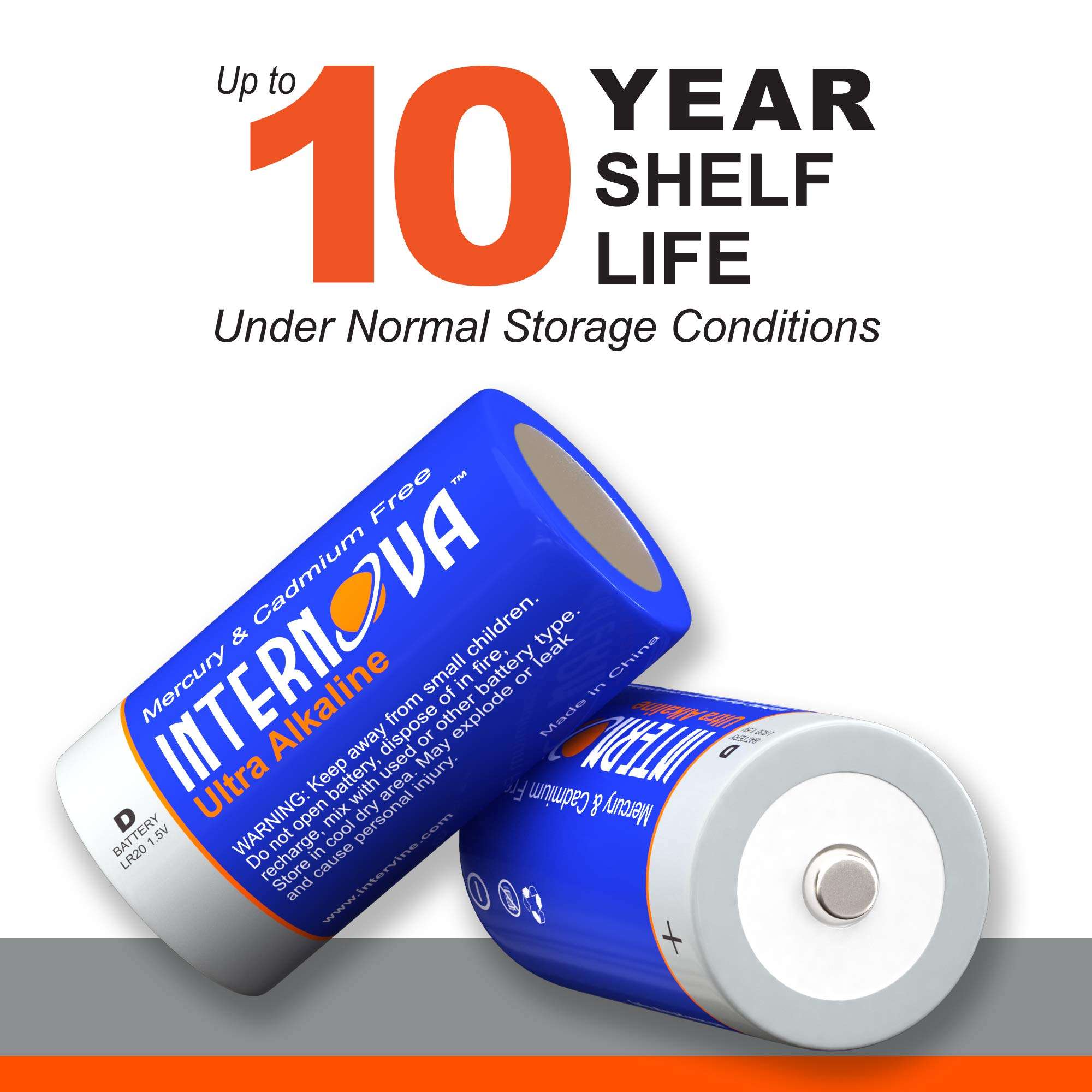 INTERNOVA® Alkaline D Cell Batteries, LR20 1.5V Cell High Performance, Easy to Open 6 Count Pack 2
