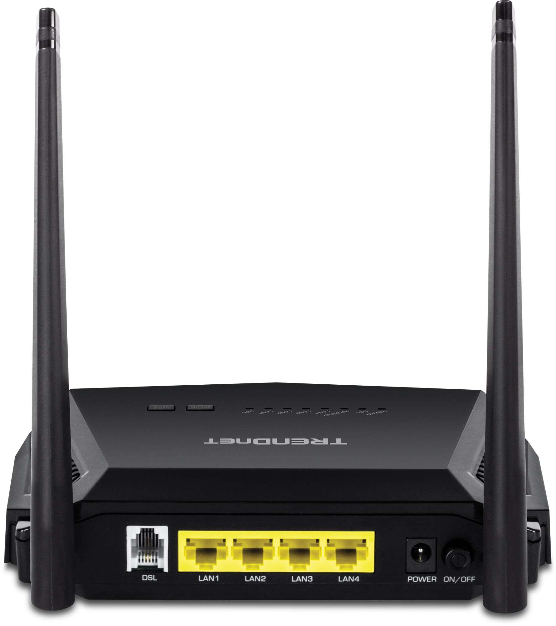 TRENDnet N300 Wireless Ads 2+ Modem Router, 4 X 10/100 Mbps LAN Ports, 1 X RJ-11 Port, Pre-Encrypted, TEW-723BRM, Black 3