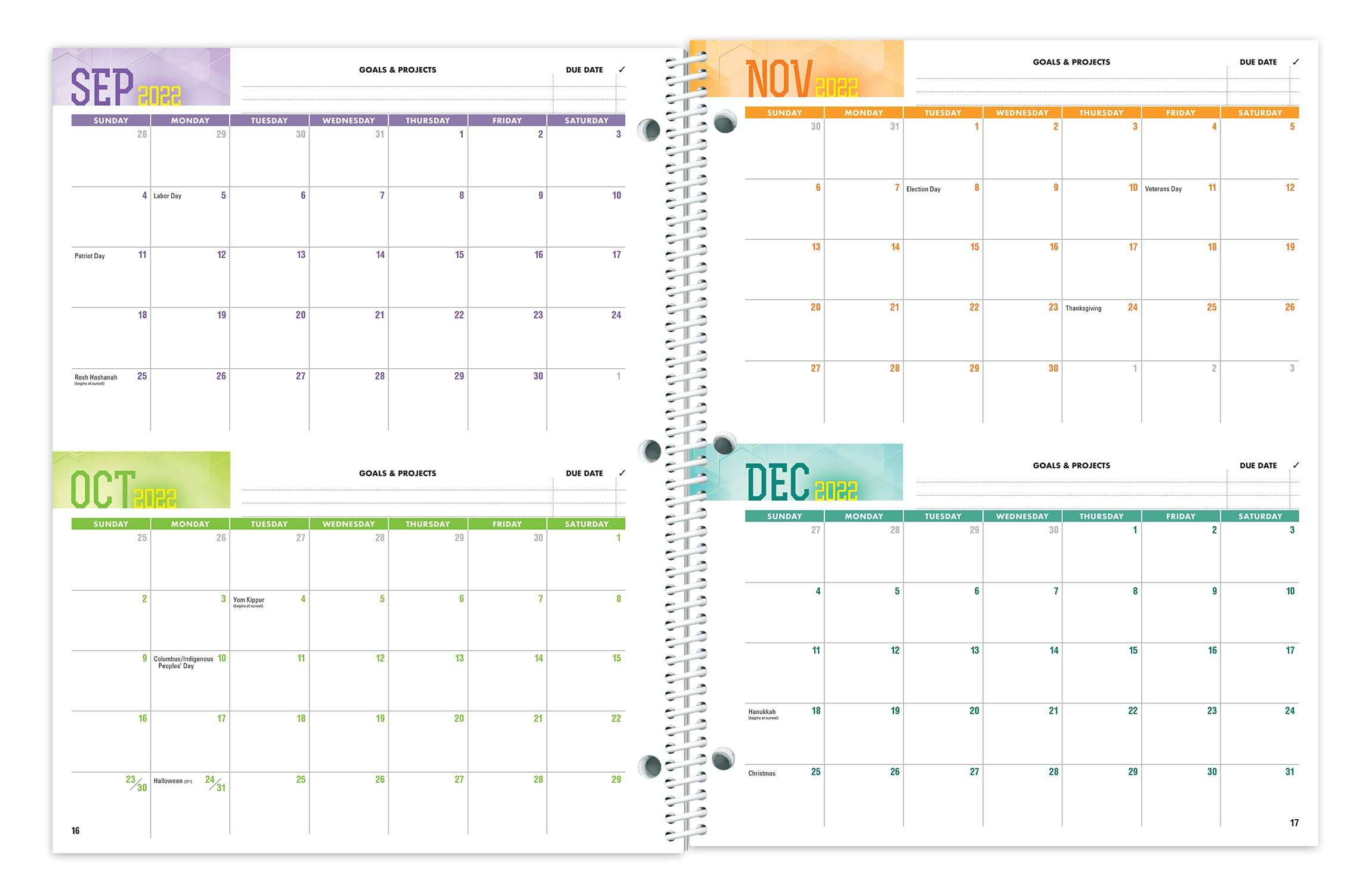 Dated Middle School Student Planner for 2022-23 Academic Year, School Mate Brand, 8.5"x11" Weekly Matrix Format 4