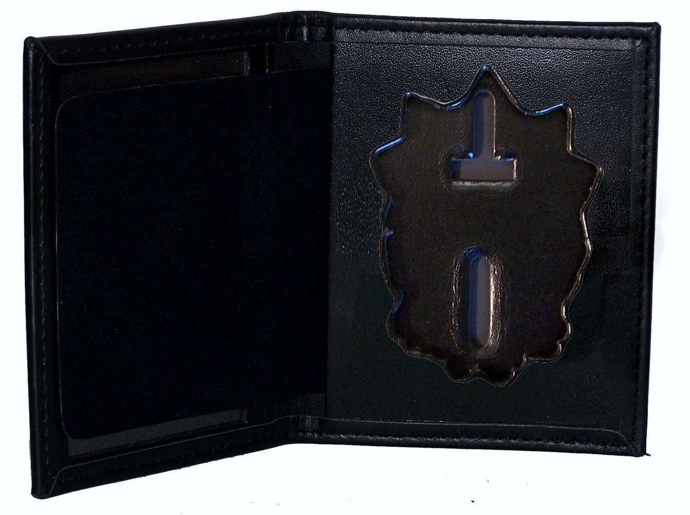 Dress Leather Badge and ID Case for NY City Police Captain (Cutout PF64) 1