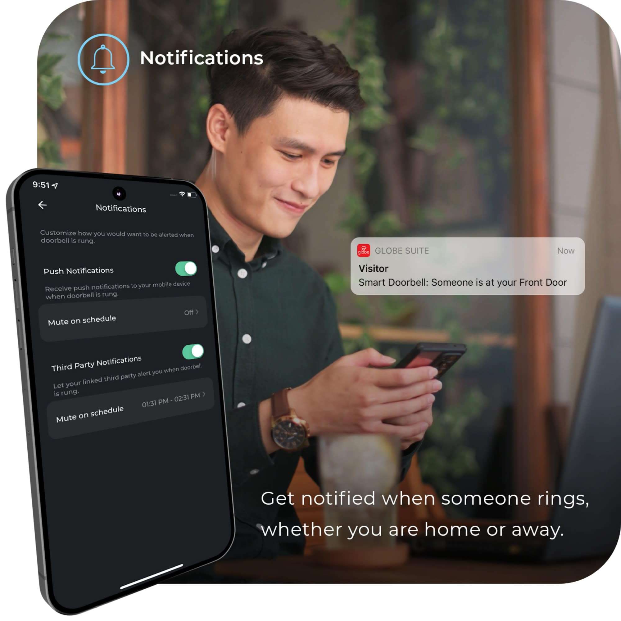 Globe Electric 91009243 Heath Zenith Plastic Wired Smart Doorbell Kit - White/Black 6