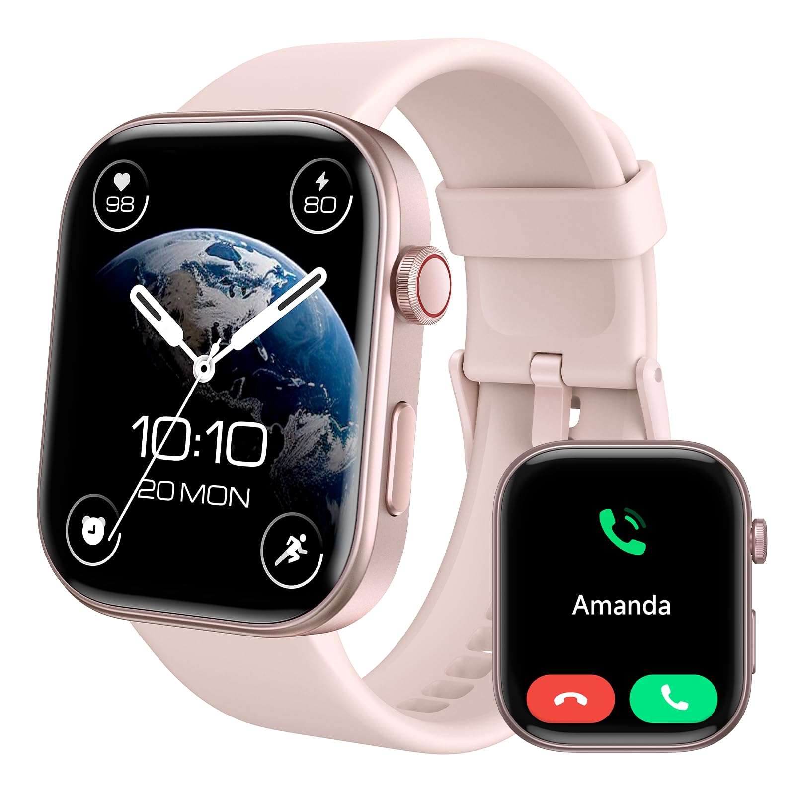 Fitpolo Smart Watches for Women Android & iPhone - GTX12 Series (Pink+Light Blue) 3