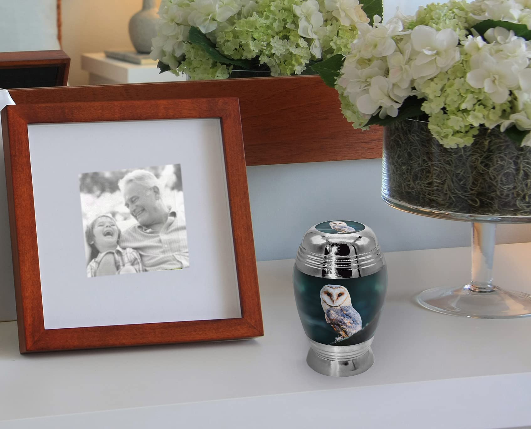 Observing Owl Keepsake Urns for Human Ashes with Velvet Gift Box for Cremation Keepsakes for Ashes Set of 4 5