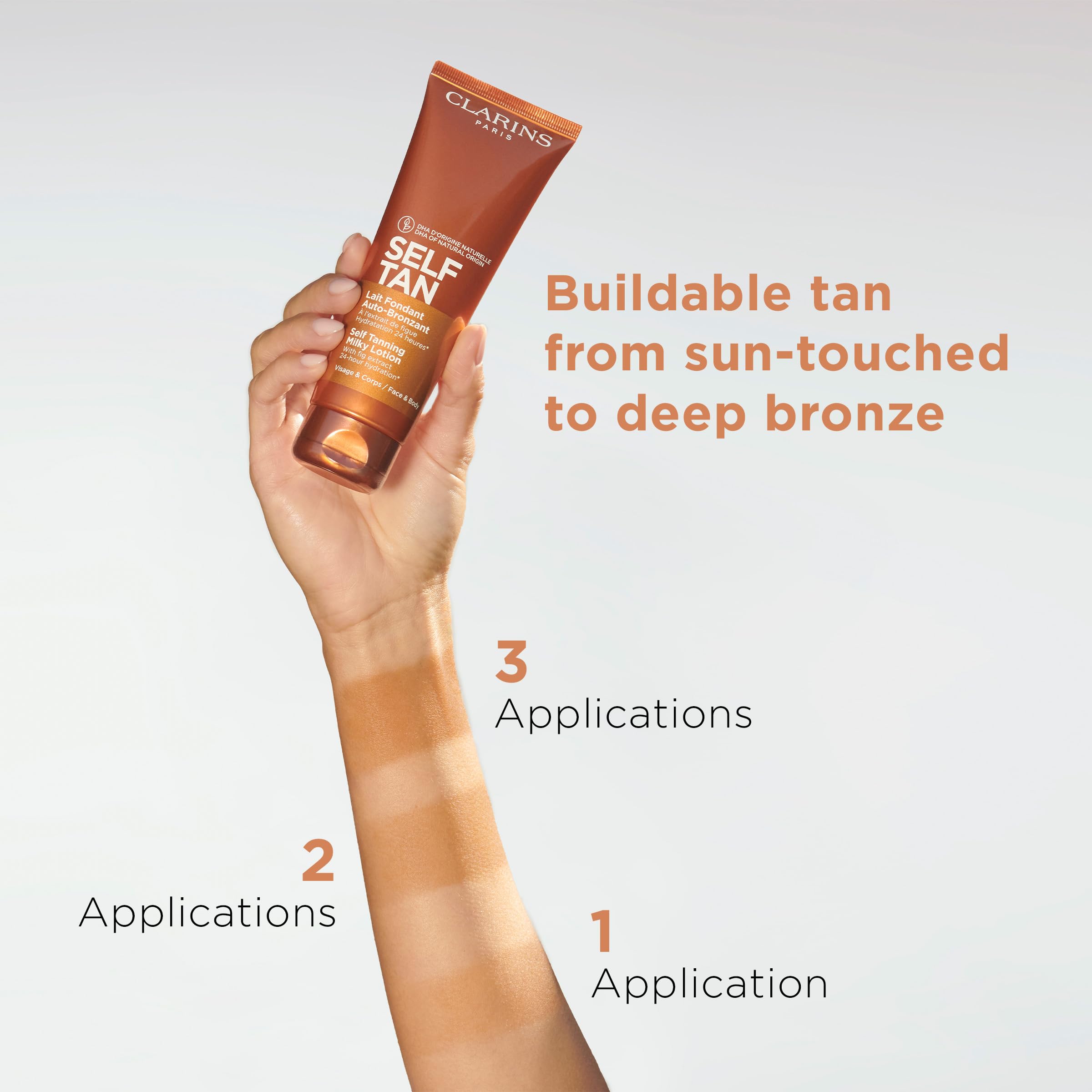 Clarins Self Tanning Milky Lotion and Exfoliating Body Scrub for Smooth Skin Bundle | Self Tanner for Face and Body | Buildable Tan | Softening and Smoothing Body Scrub | All Skin Types 6