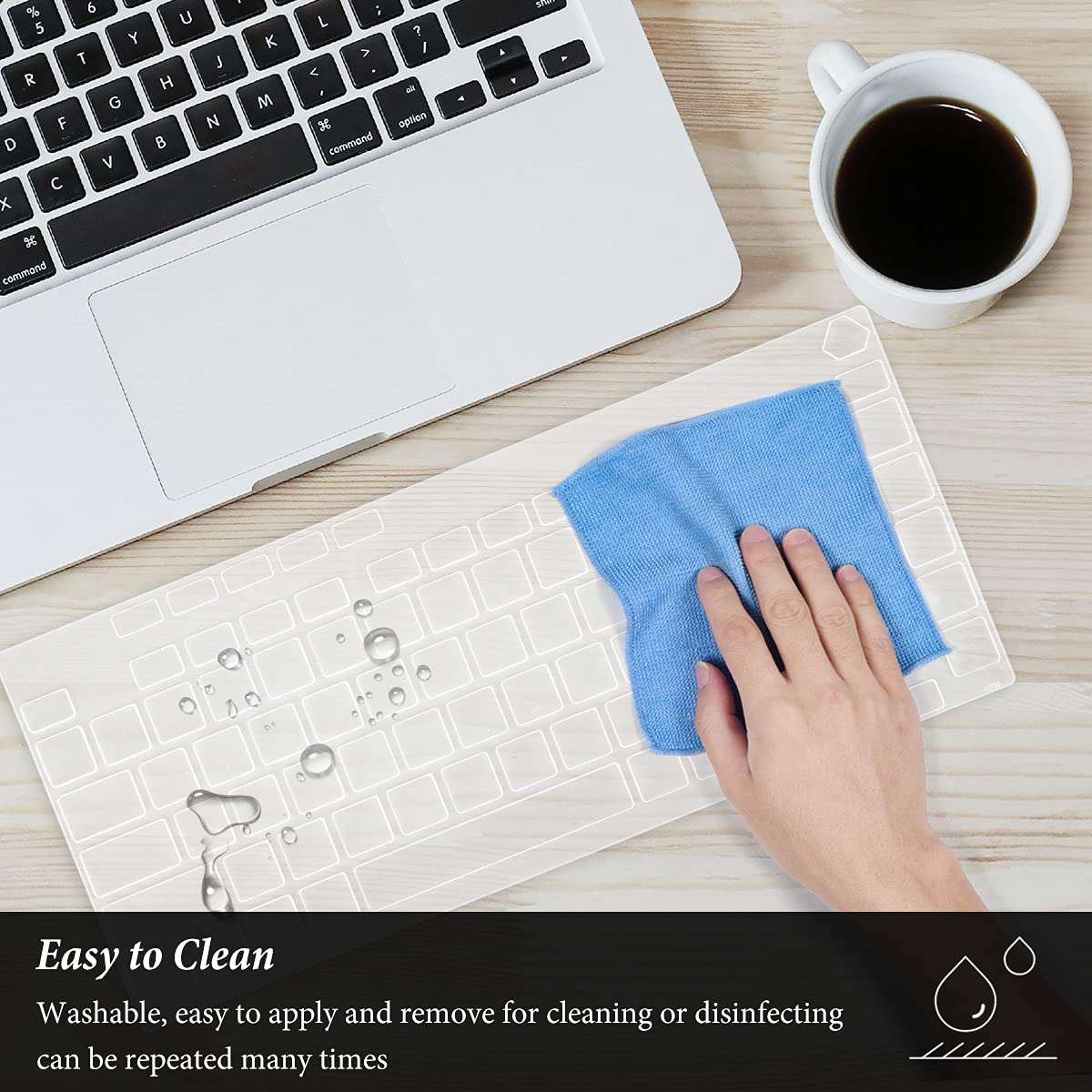 Saco Keyboard Silicone Skin Cover for ASUS ROG Strix G15 2021 Gaming Laptop 15.6", ASUS ROG Strix G15 G513 G513QR G513QR-ES96 [Not Fit for 2020 ASUS ROG Strix G15] 15.6 inch Laptop - Transparent 5