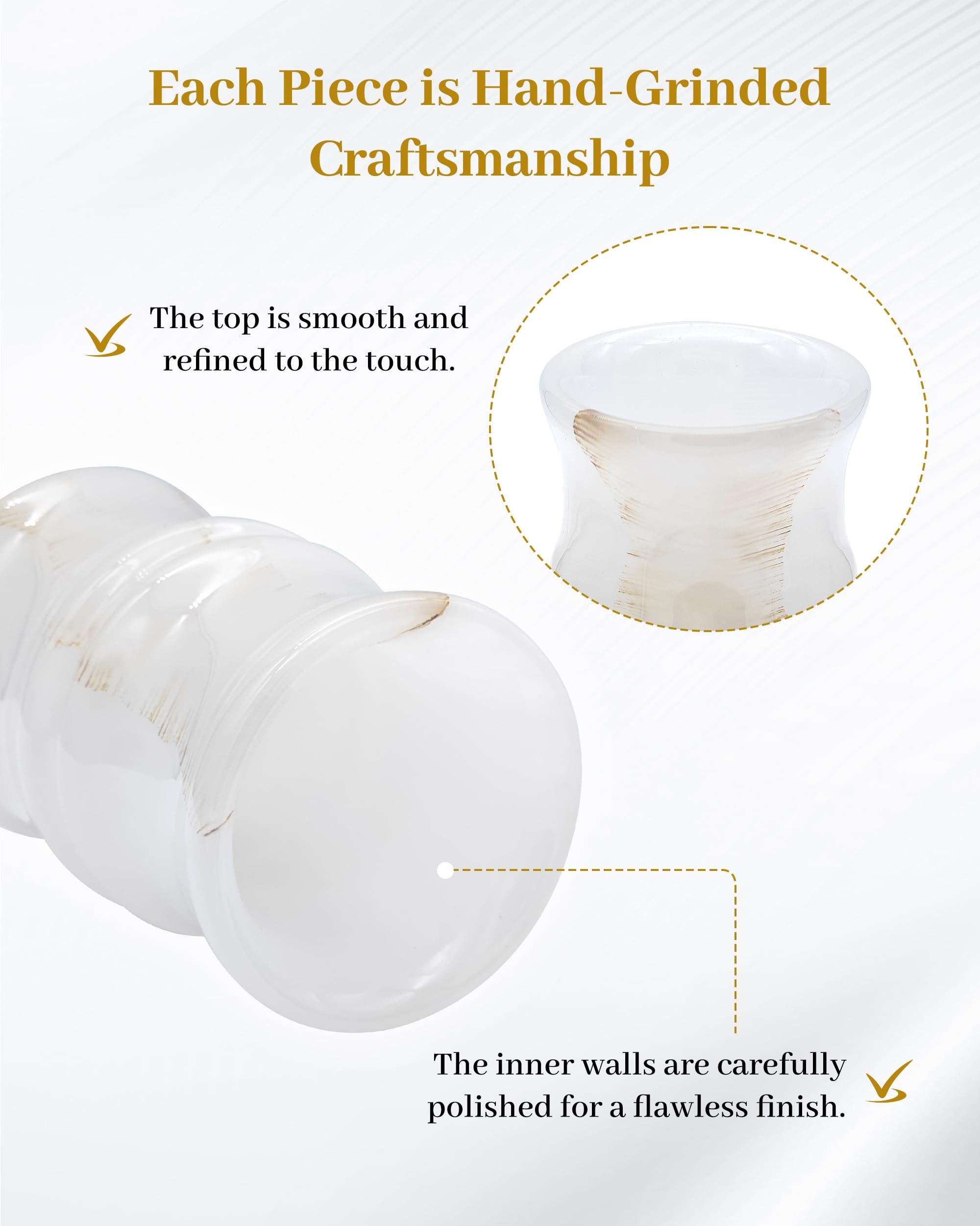 JMOIRE Afghanistan Natural Jade Stone Pen Holder for Desk, Elegant High-End and Unique Gifts, Home Office Desk Decor for Women and Men, Gifts for Seniors, Best Office Gifts Ideas. (Translucent) 3