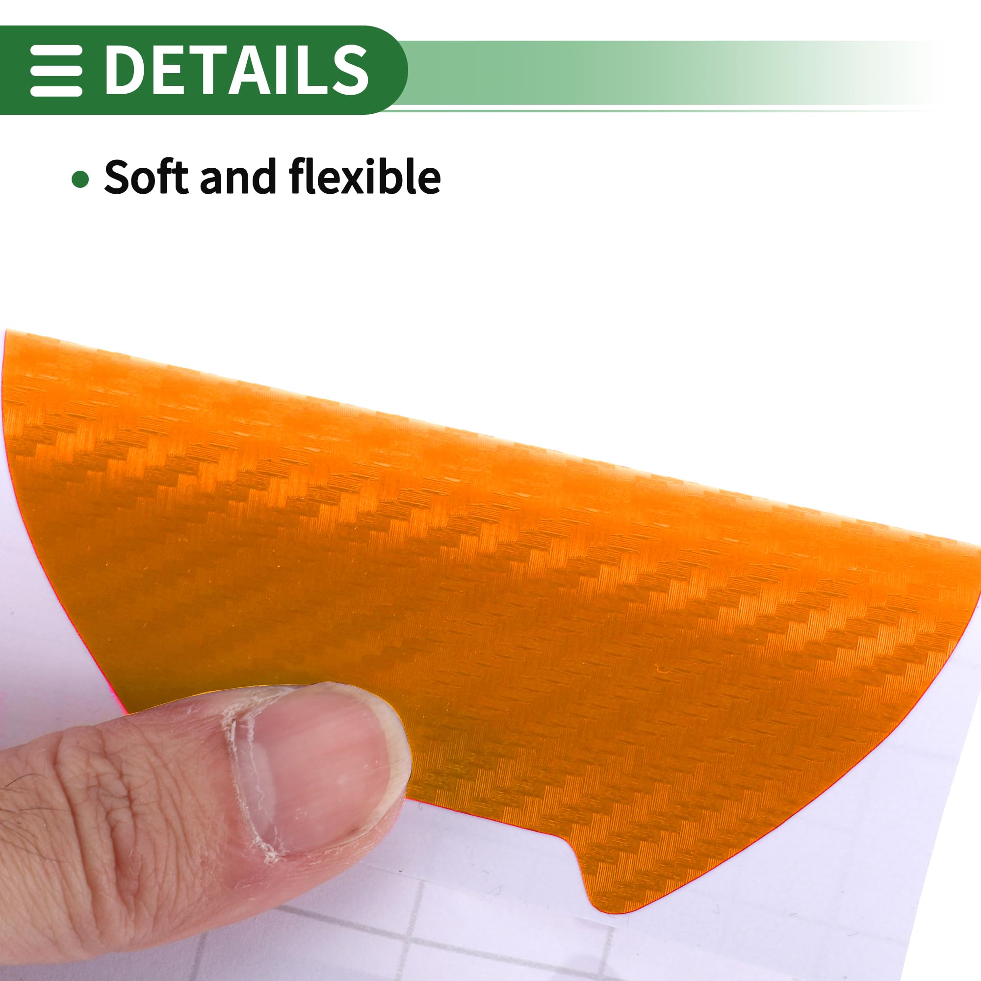 Motoforti Universal 3D Car Door Handle Cup Sticker Anti-Scratch, PVC, Orange, 4 Pcs 99x100mm 4