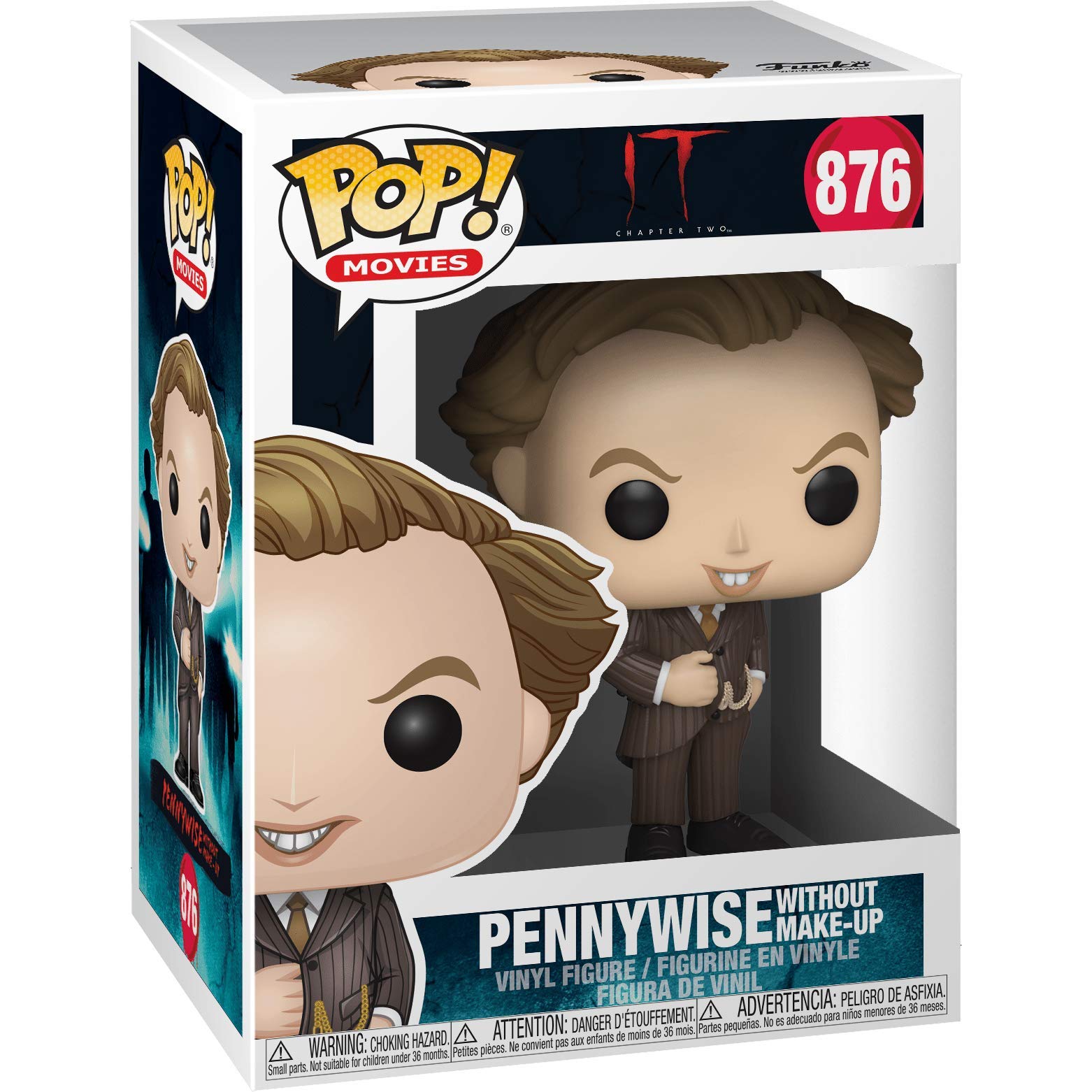 Pennywise Without Makeup: Funk o Pop! Movies Vinyl Figure Bundle with 1 Compatible 'ToysDiva' Graphic Protector (876 - 45659 - B) 4
