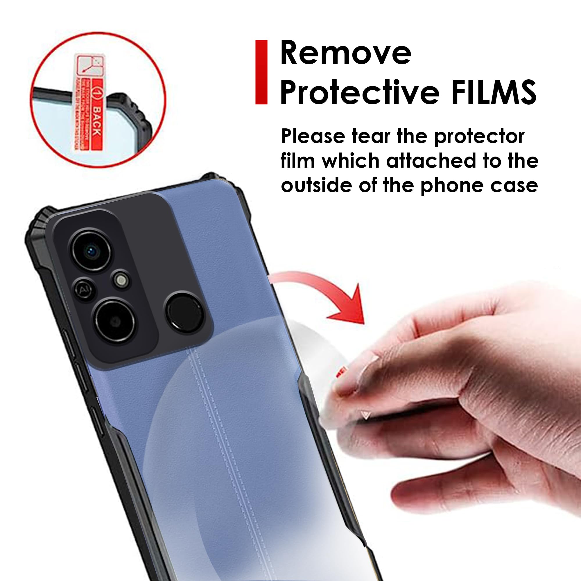 Knotyy Redmi 12C Back Cover Case, Camera Bump Protection, Slim Stylish Matte Design, Shockproof Case with Edge Bumpers (Steel Black) 4