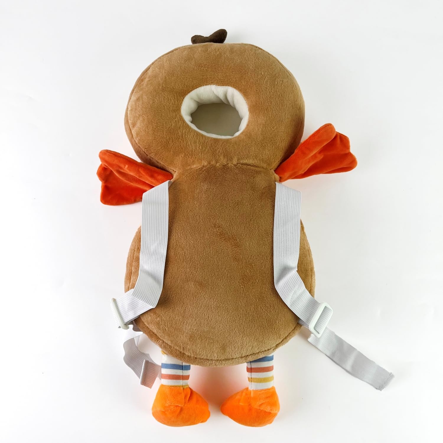 Baby Safety Head Protector Backpack Wear, Adjustable Toddlers Head Pad Cushion Backpack for Safety Baby Learning Walking Crawling (Plush-Bird, Soft Brown) 5