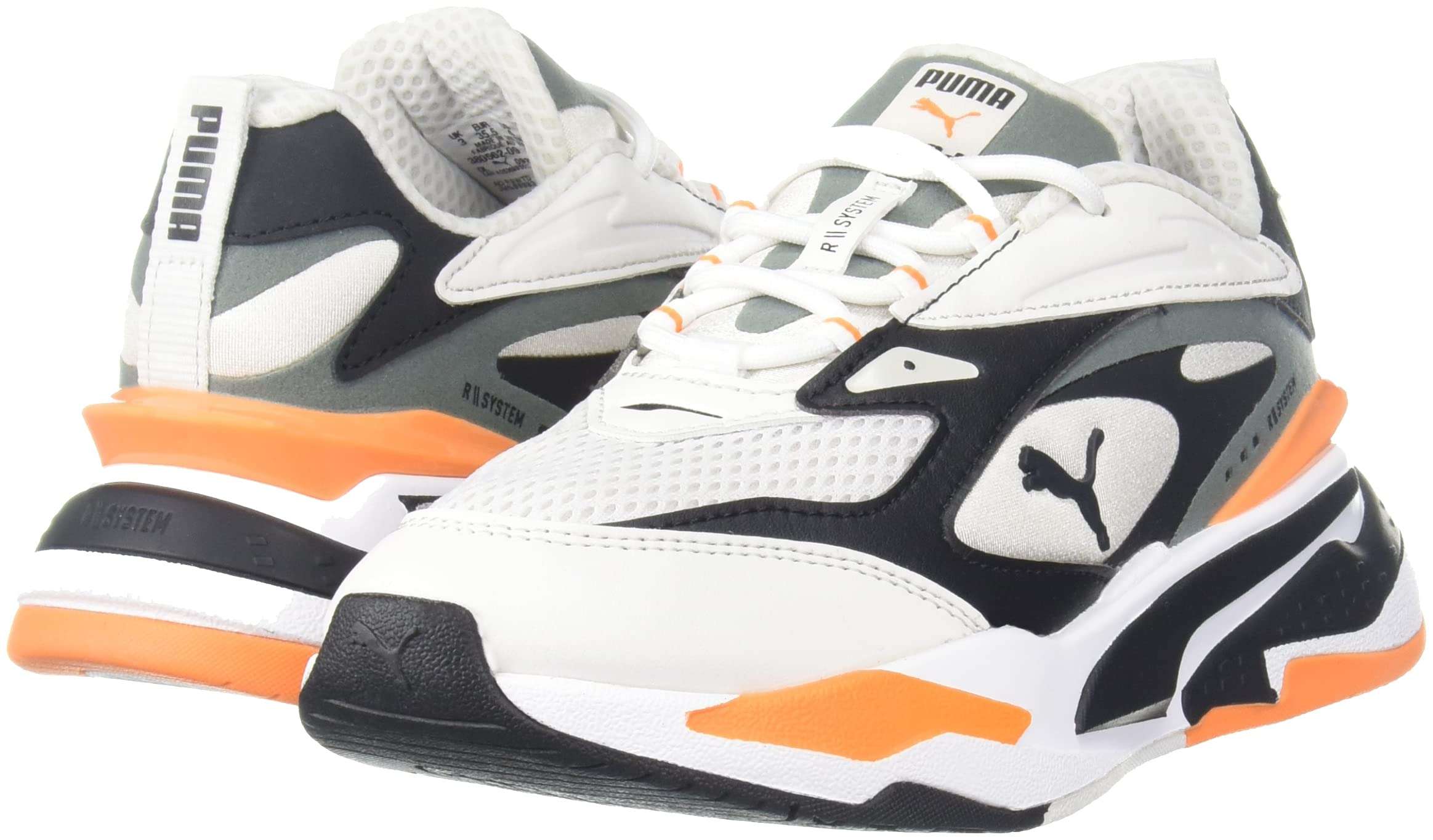 Puma Unisex RS-Fast Sneaker, Nimbus Cloud Black-Vibrant Orange, 3 4