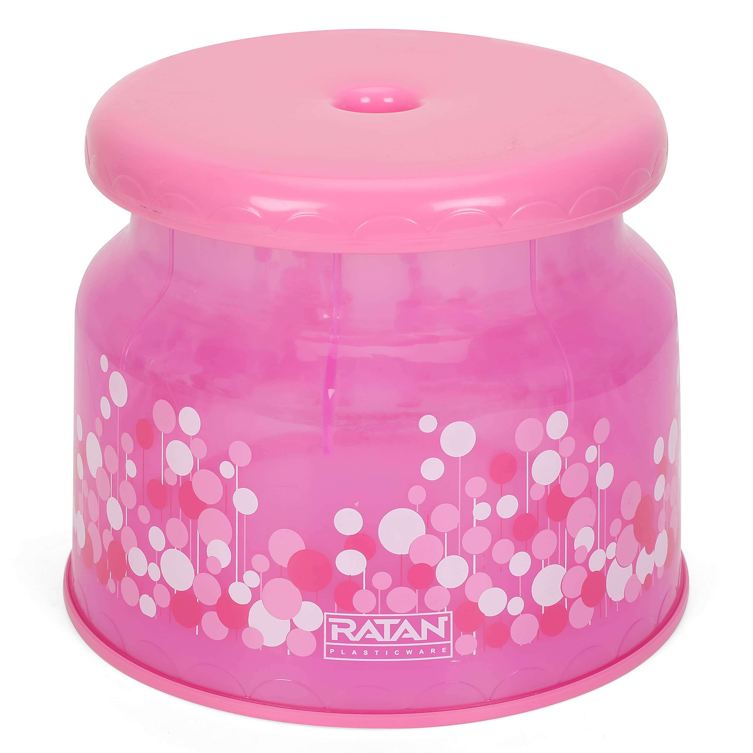 Ratan Plastics 5 Pieces Bathroom Set 1 Frosty Bucket 16L + 1 Frosty Bucket 20L + 1 Frosty Mug 1000ml + 1 Frosty Mug 1500ml + 1 Nova Patla 107 Bubble Print - Pink, Standard (ECCPL980046-001) 6