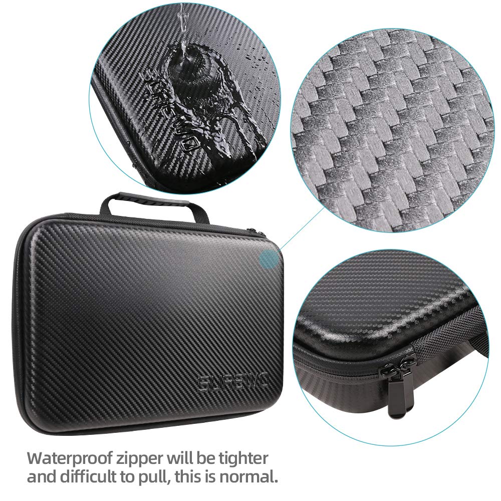 SUREWO Surface-Waterproof Carrying Case Compatible with GoPro Hero 13/12/11/10/9/8/7/(2018)/6/5 Black,DJI osmo action,AKASO/Campark/YI Action Camera and More (Large) 5