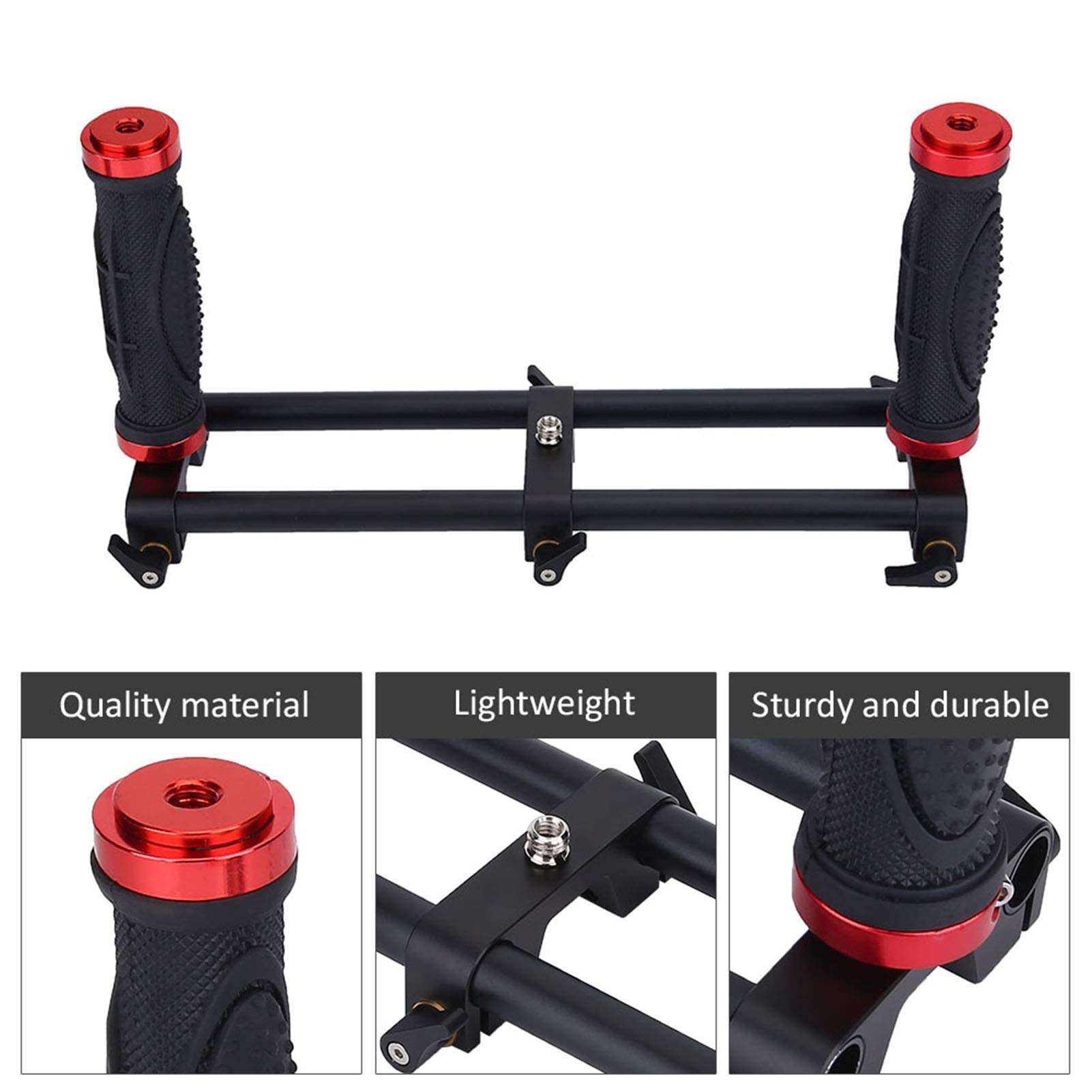 Dual Grip Camera Gimbal Stabilizer Accessory, Anti Slip Handles, Quick Release Mount, Adjustable Position, Lightweight Aluminium Alloy, Compatible with Zhiyun Feiyu Beholder 5