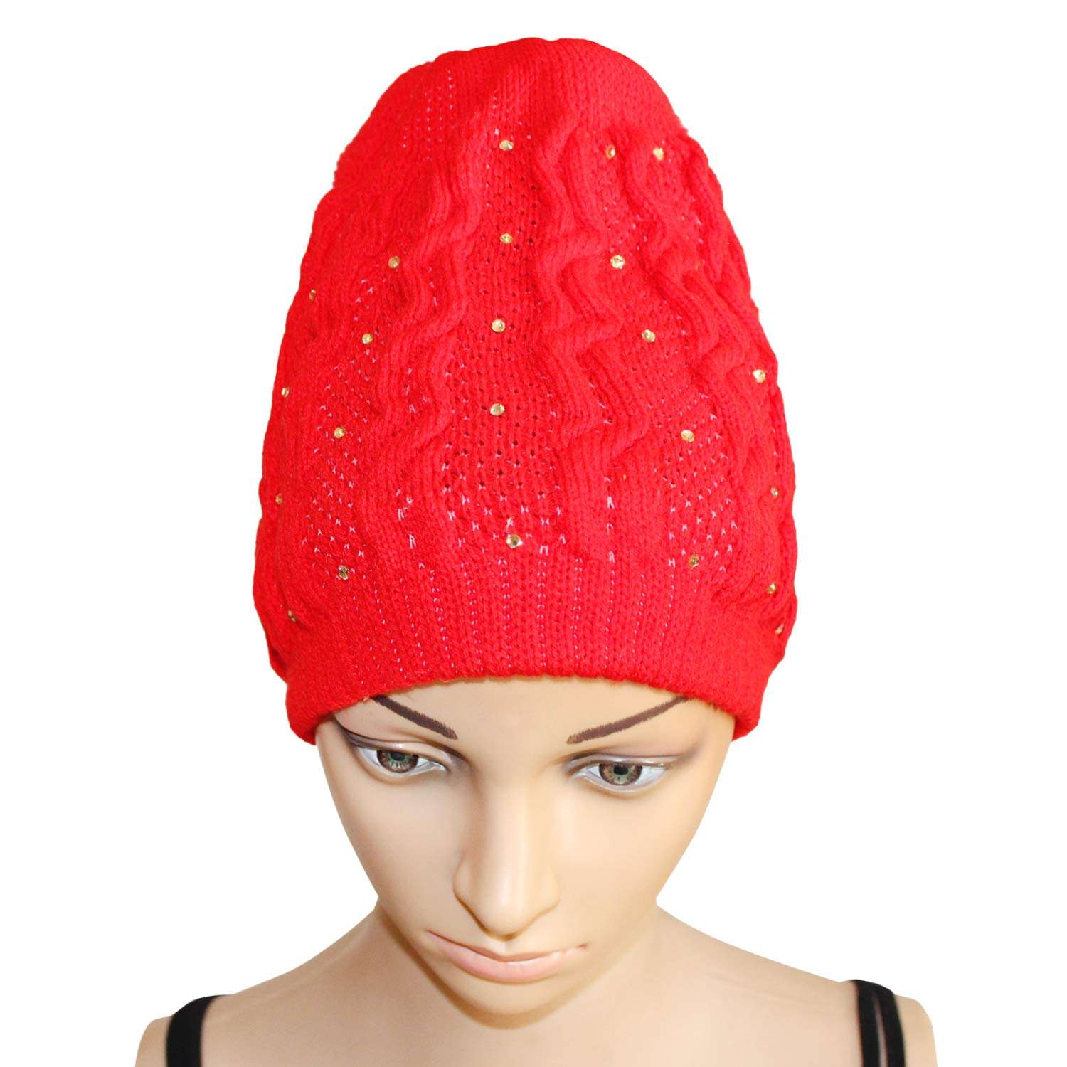 HAUTEMODA Solid Woollen Winter Cap (Red) 3