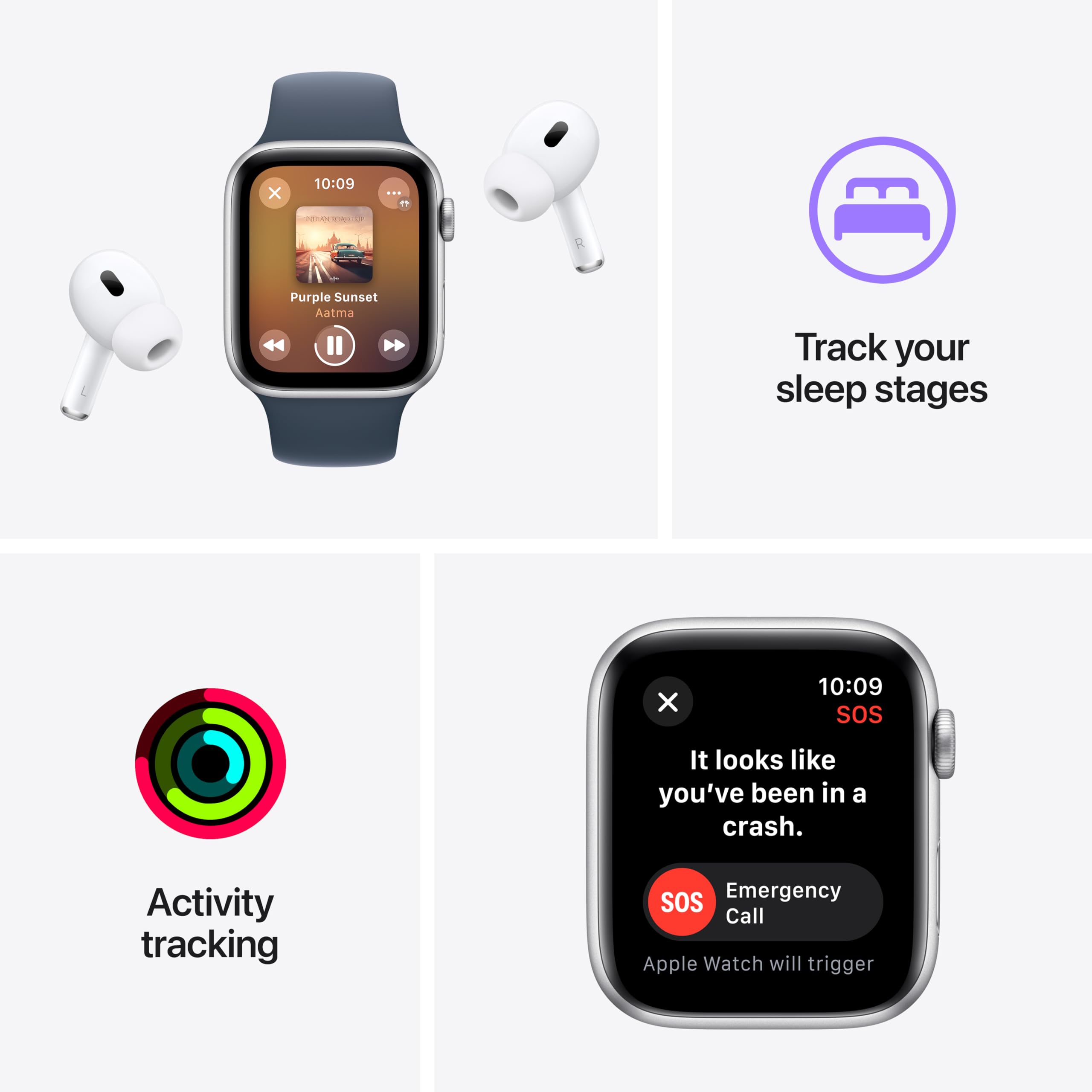Apple Watch SE (2nd Gen, 2023) [GPS + Cellular 44mm] Smartwatch with Starlight Aluminum Case with Midnight Sport Loop One Size.Fitness & Sleep Tracker,Crash Detection,Heart Rate Monitor,Retina Display 5