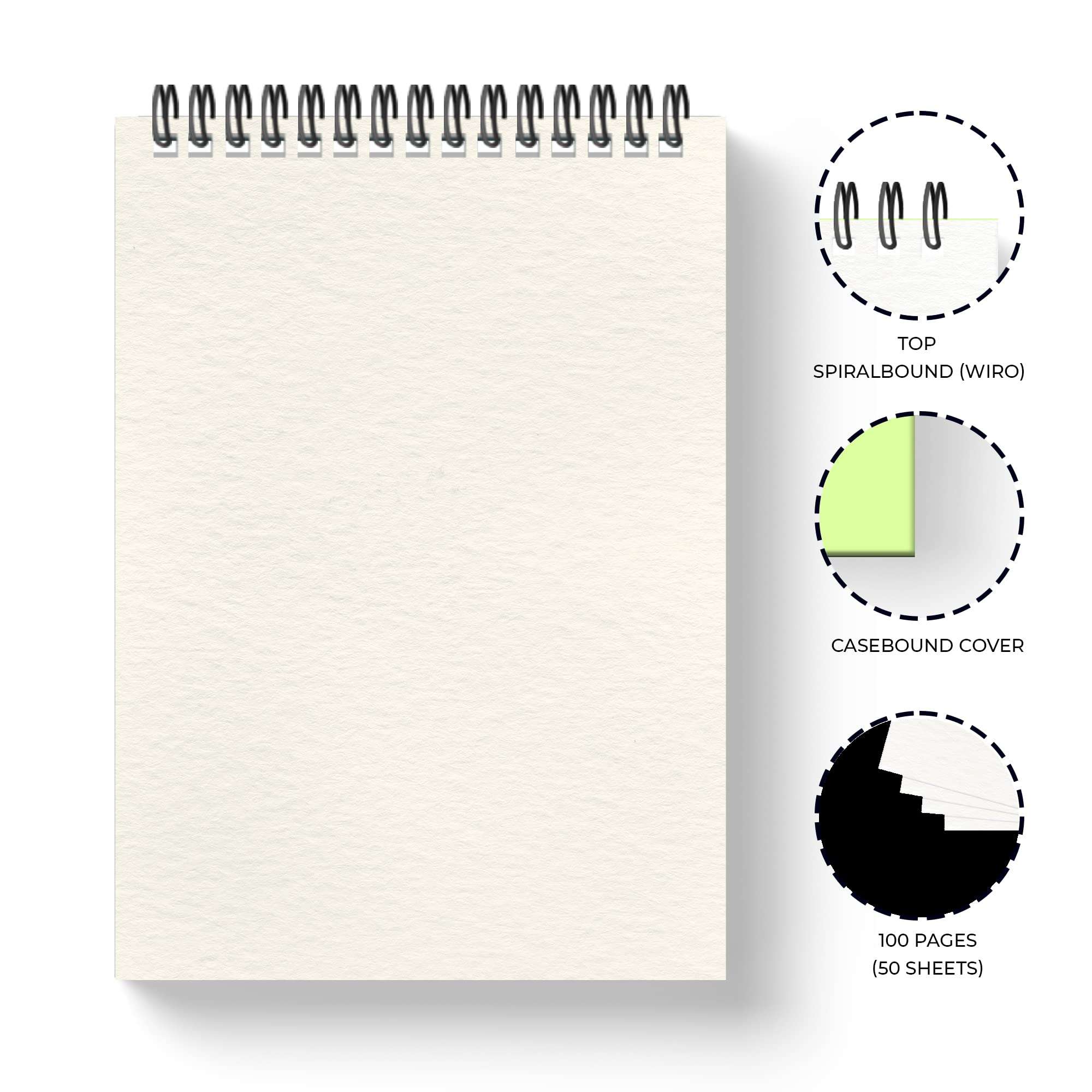 Sundaram | A4 Sketch Book | Spiral Bound (Wiro) | 100 Pages (50 Sheets) | 29.5 x 21 cm | Plain | Pack of 1 (A4) 4