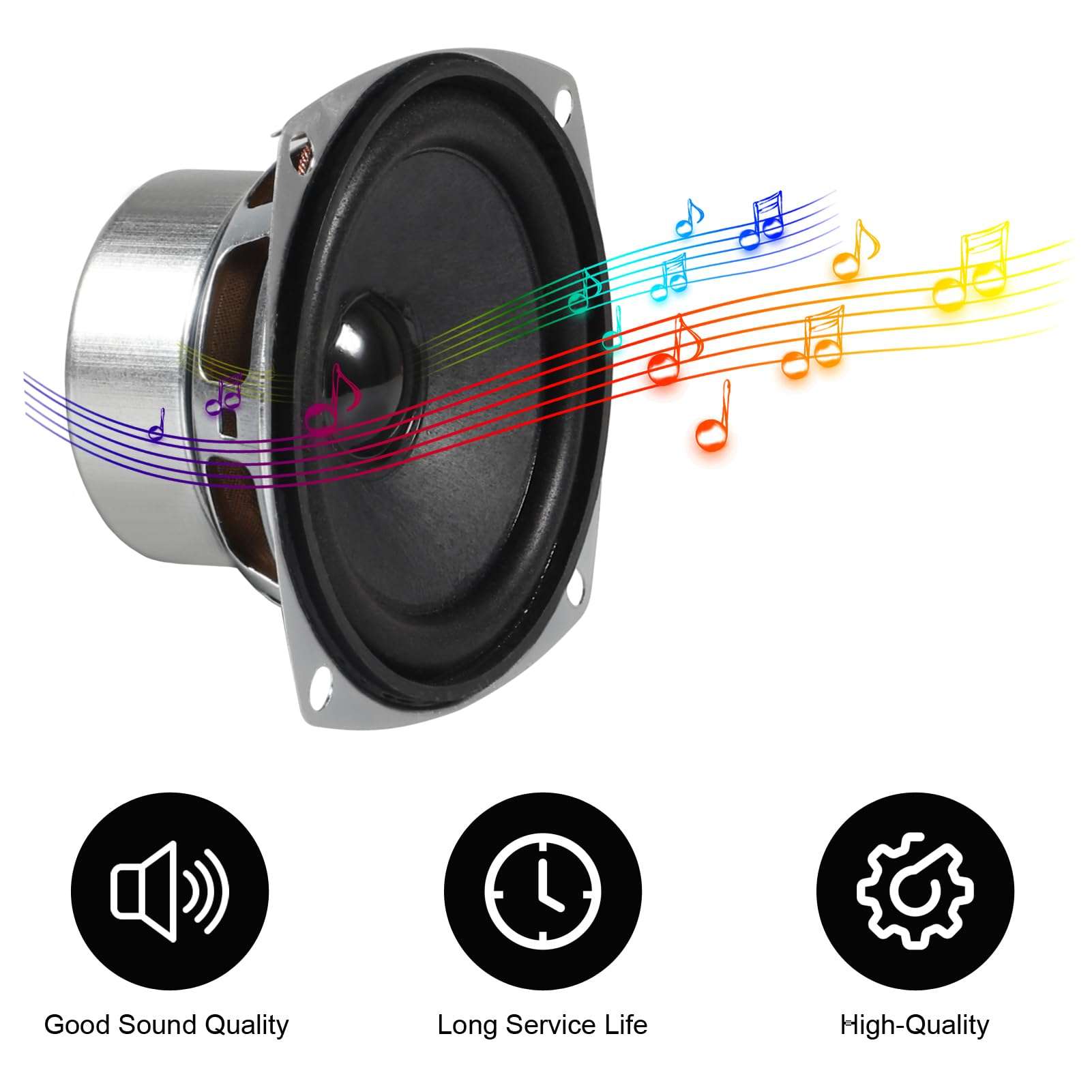 DWEII 2PCS 10W Mini 3" HiFi Full Range Speaker 8 Ohm Anti-Magnetic Audio 2.0/2.1 Home Stereo Woofer Loudspeaker 90dB High Sensitivity 4