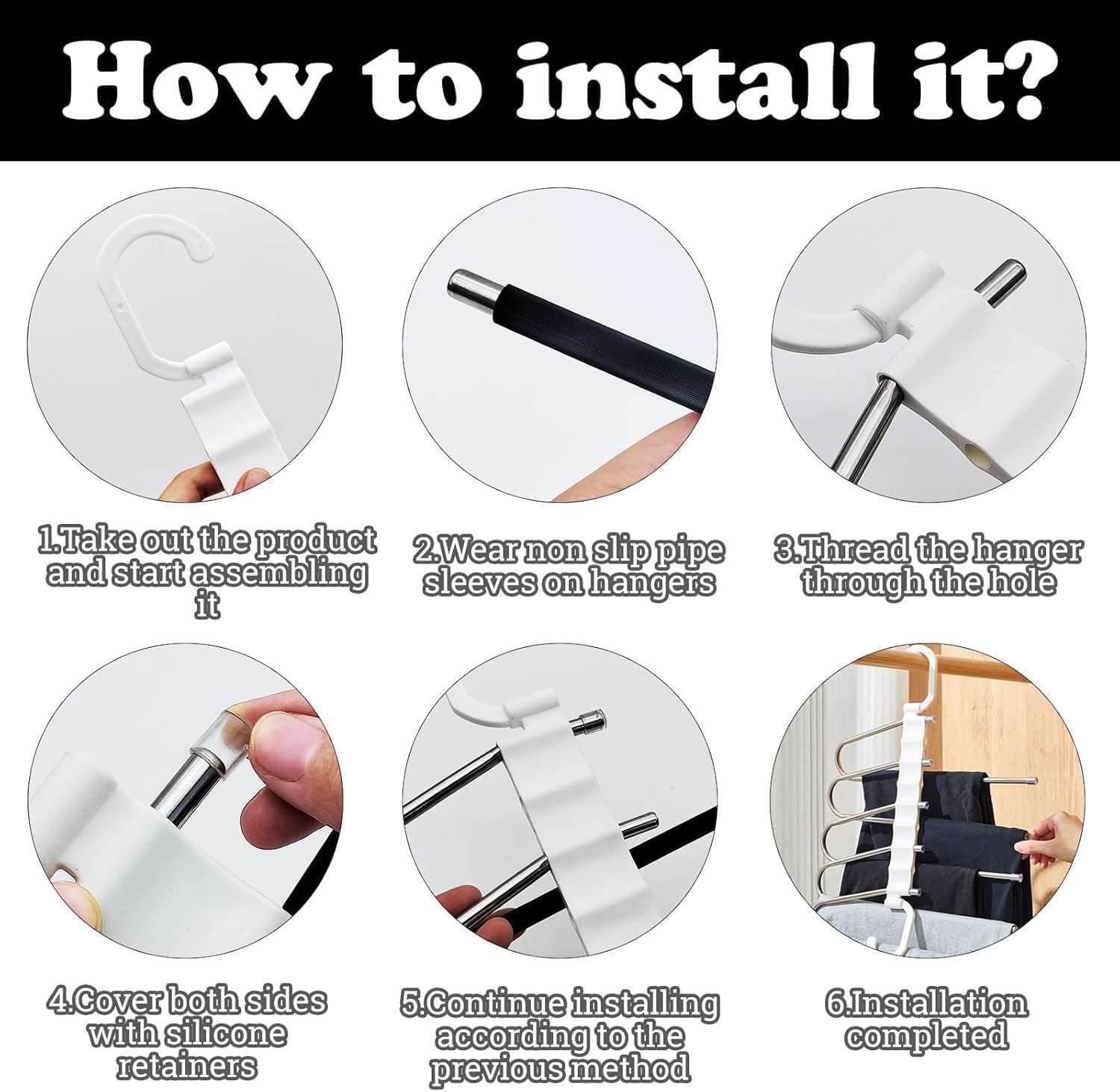 Quality Hangers 5 in 1 Stainless Steel Foldable Hangers for Clothes Hanging Multi-Layer Multi-Purpose Pant Hangers for Wardrobe Magic Foldable Hanger Clothes Hanger (Steel Hanger-Pack of 1) 5