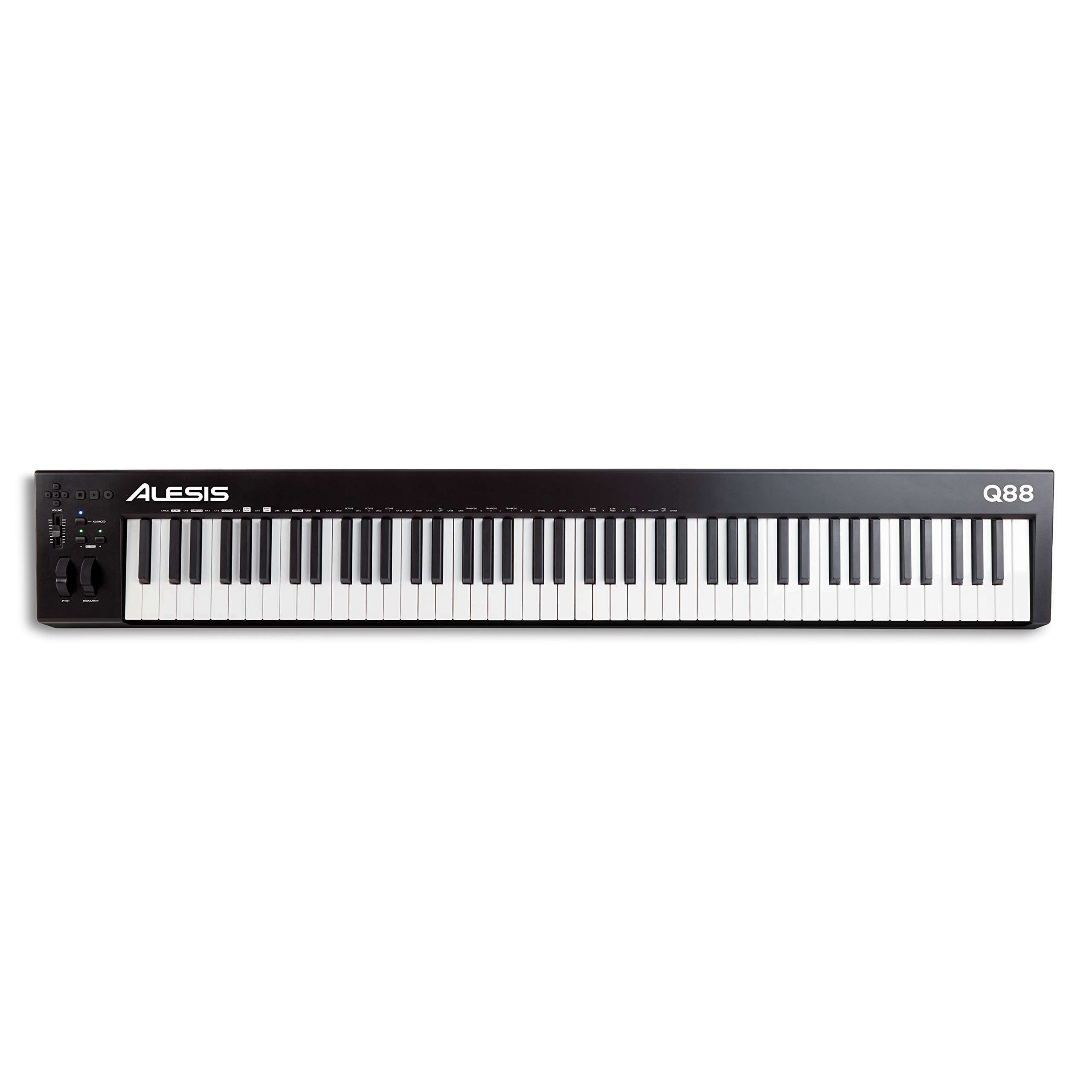 Alesis Q88 MKII - 88 Key USB MIDI Keyboard Controller & Yamaha OEM PKBX2 Double-Braced Adjustable X-Style Keyboard Stand 3