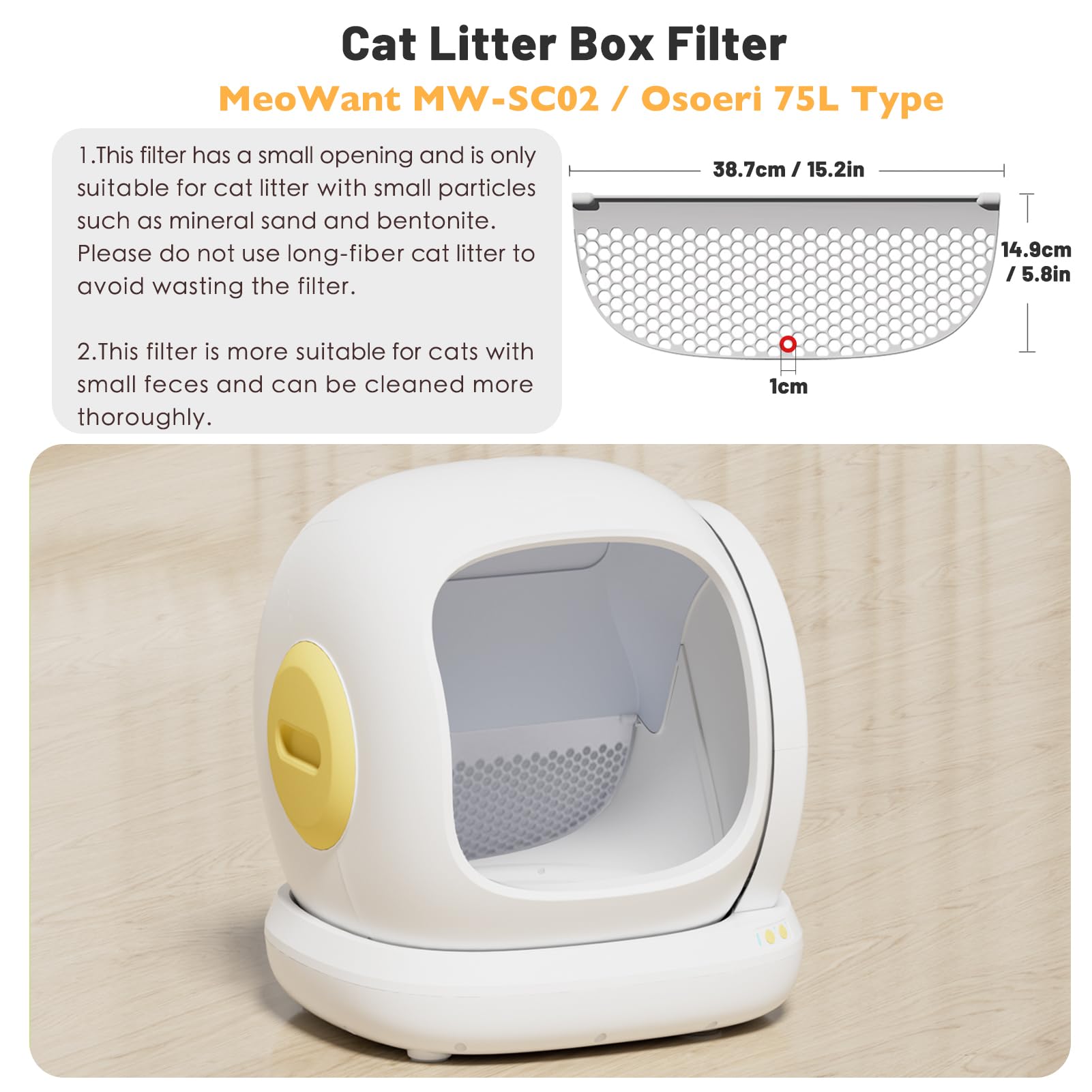 SAROSORA Cat Litter Sifter Exclusive for MeoWant Self-Cleaning Cat Litter Box (for Model : MW-SC02) 3