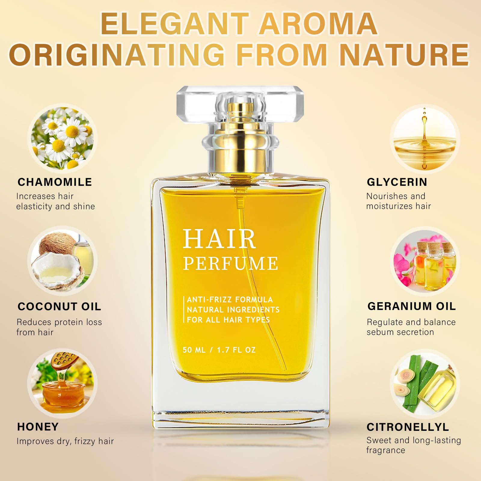 Hair Perfume, Pheromone Hair Perfume for Women, Hair Fragrance Odors Remove and Nourishing Hair, Premium and Long-lasting Scent, 1.75 Fl. Oz 5