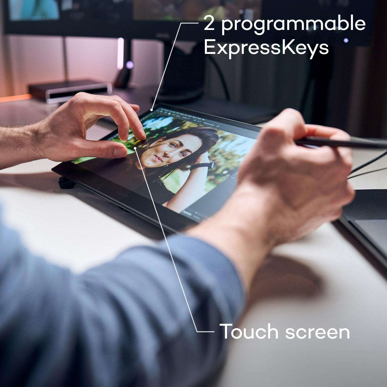 Wacom Movink Drawing Tablet with Screen - 13.3” OLED Touchscreen Display Graphic Art Tablet w/Pro Pen 3 - Professional Graphic Design & Student Animation Bundled with Sleeve & Stand 5