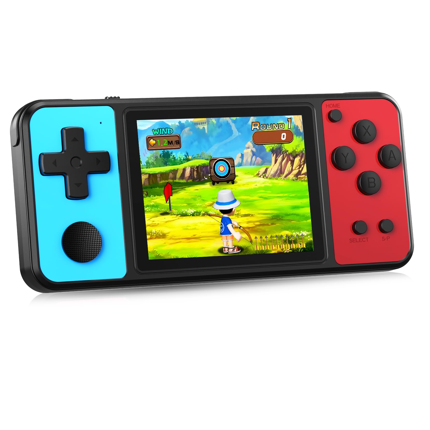 Beico 32 Bit Kids Handheld Games Preloaded 139 Video Games,Portable Electronic Toys with 3.0" IPS Screen Rechargeable Battery,Gaming System Birthday Gifts for Boys Girls Ages 4-12 (Blue-Red) 1