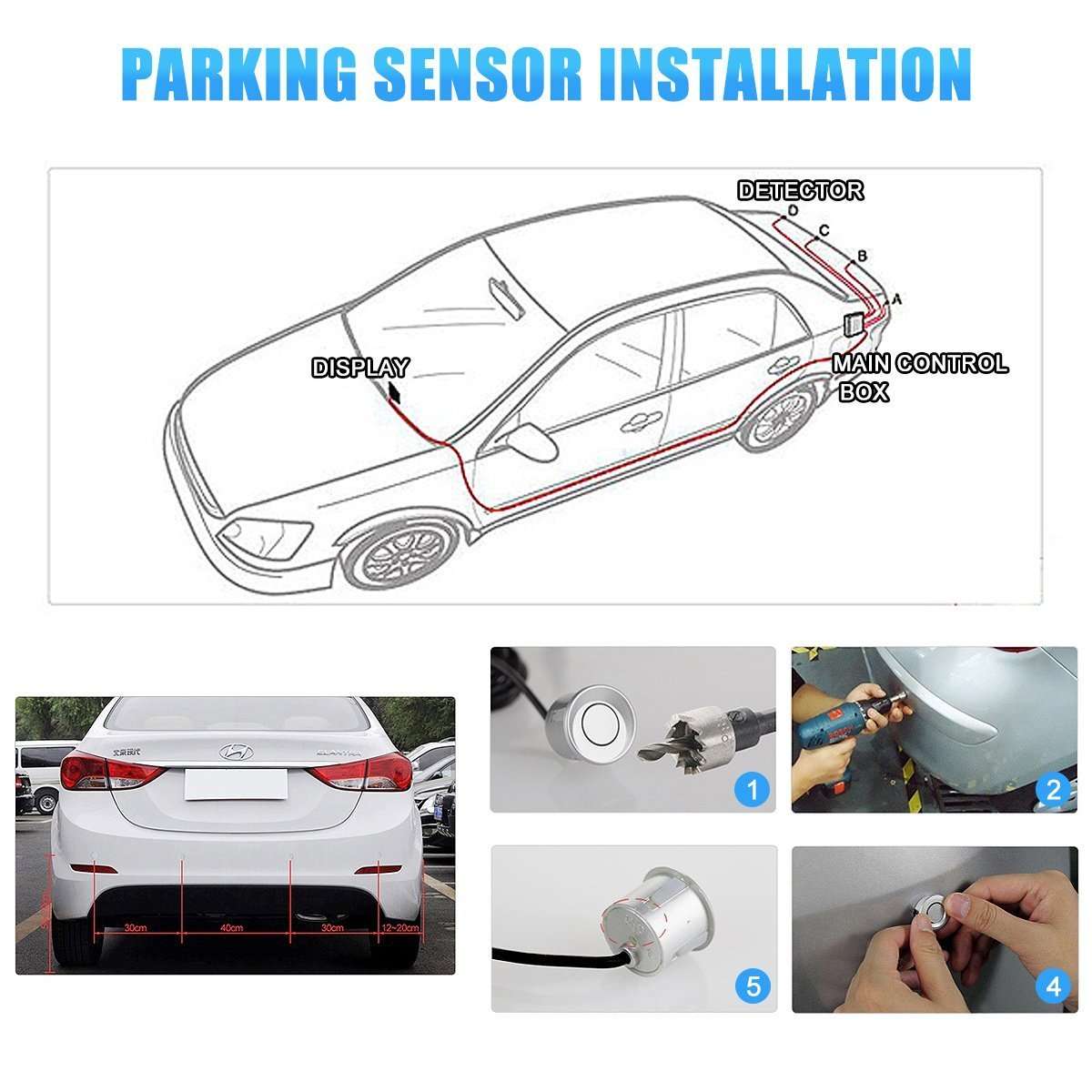 Kozdiko Black Reverse Car Parking Sensor for Mahindra Scorpio Old 3